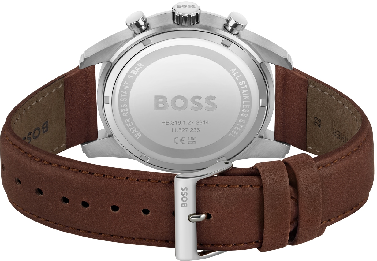 BOSS Chronograph »Skymaster, 1513940«, Quarzuhr, Herrenuhr, Armbanduhr, Stoppfunktion, Lederarmband