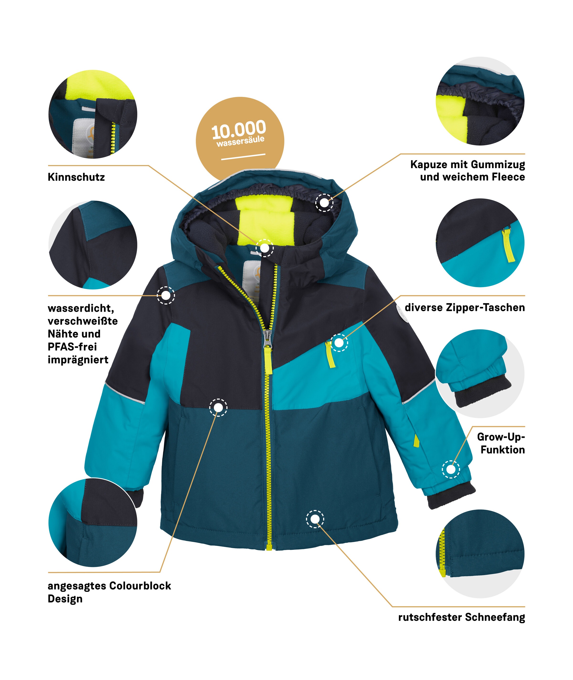 first instinct by killtec Skijacke »FISW 42 MNS SKI JCKT« Funktionsjacke: wasserdicht, Colourblock, Ärmel verlängerbar