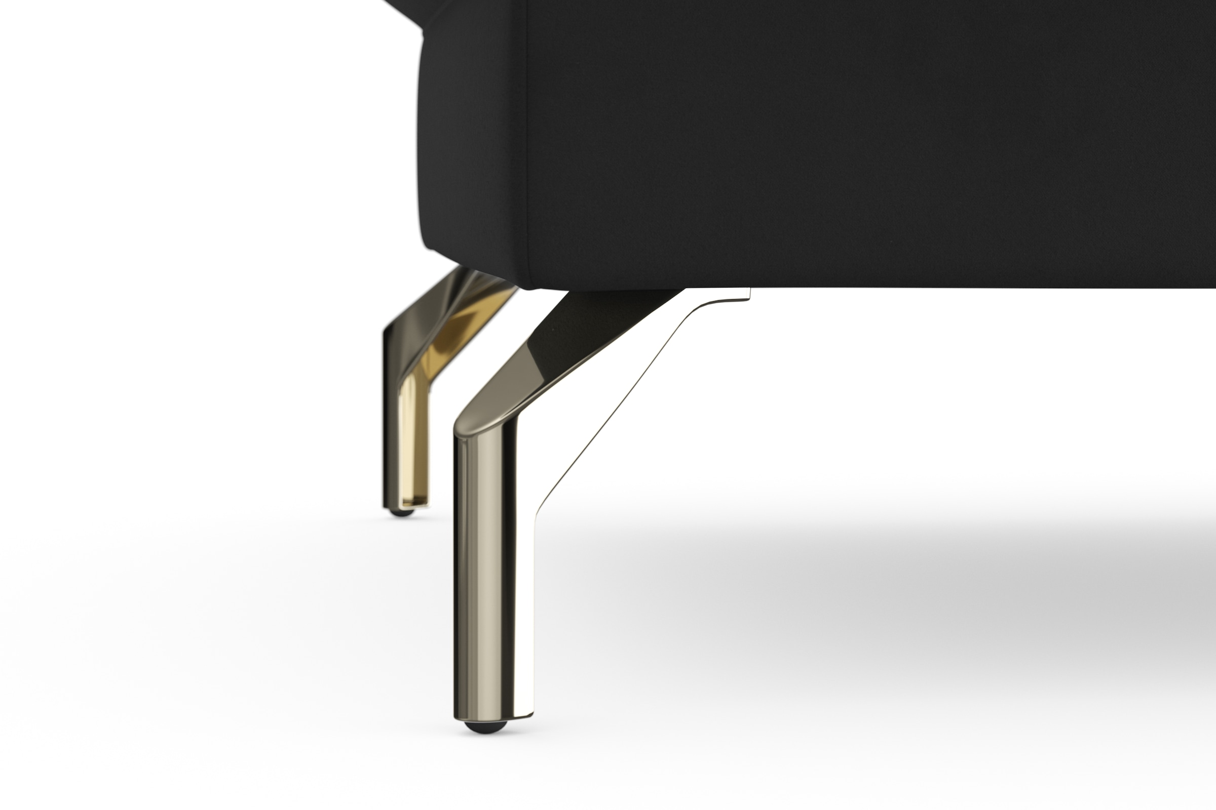 sit&more Hocker »Fashion« inklusive Federkern, mit satinierten Nickelfüßen