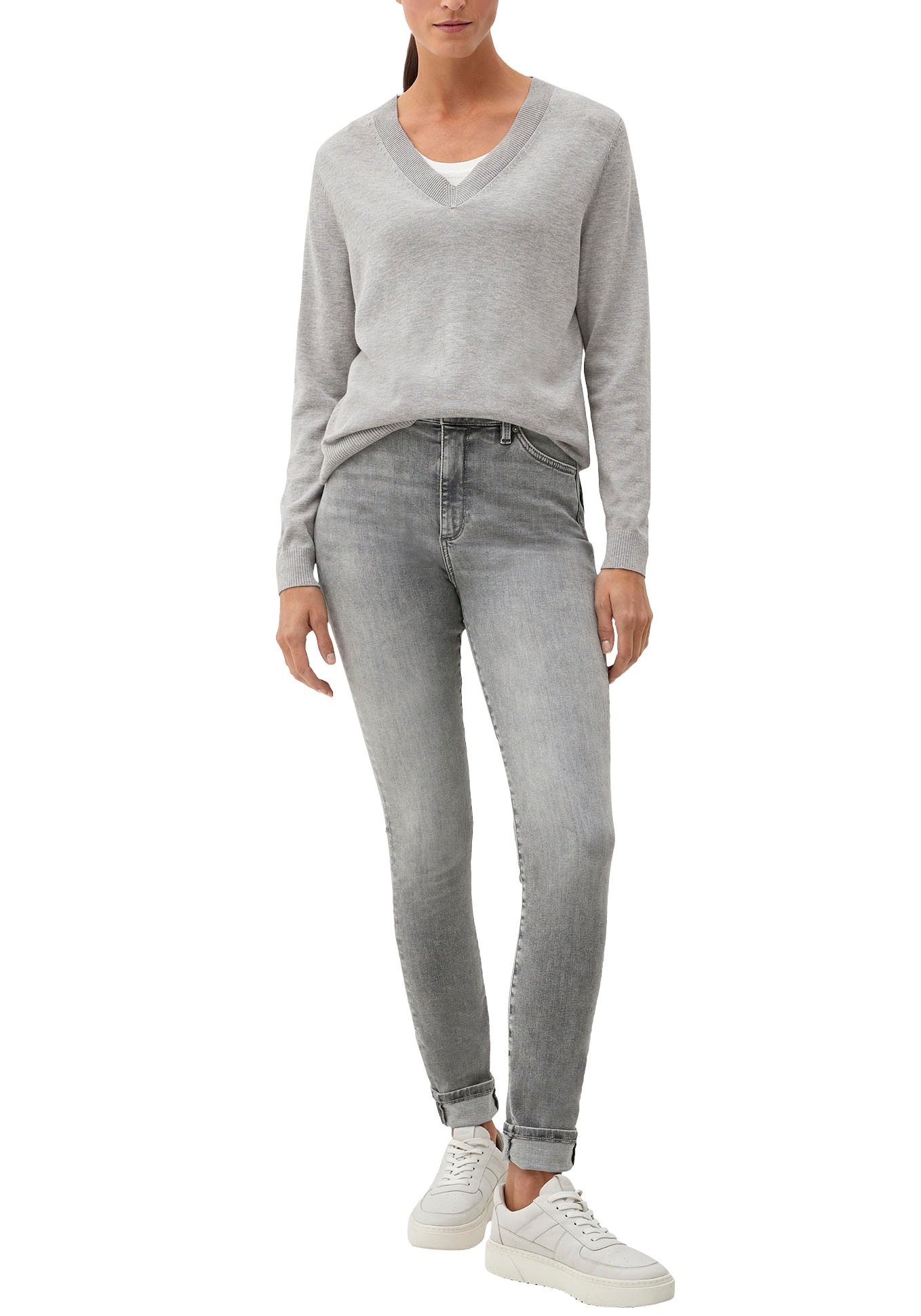 s.Oliver V-Ausschnitt-Pullover, im legeren Look