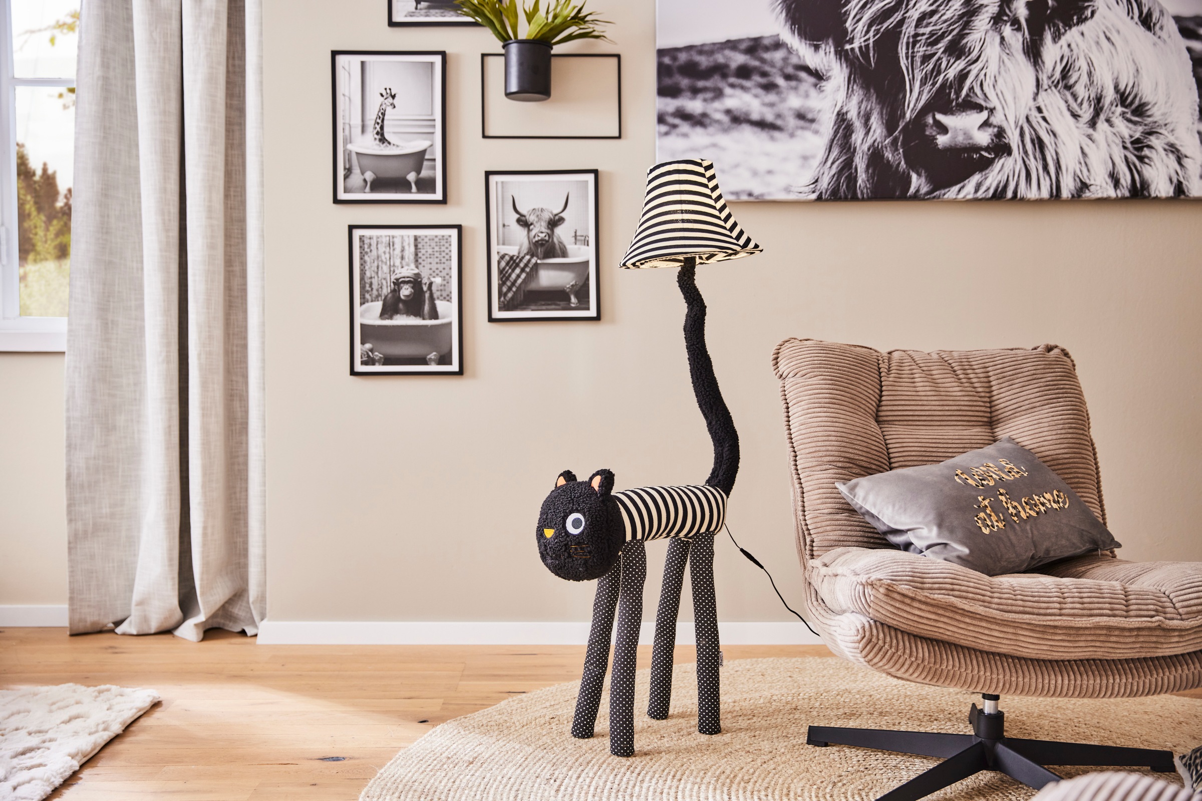 Happy Lamps for smiling eyes LED Stehlampe »Luna die Katze«, 1 flammig, Leuchtmittel GU 5,3 | LED fest integriert, Hochwertig, Einzigartig, Tiermotiv
