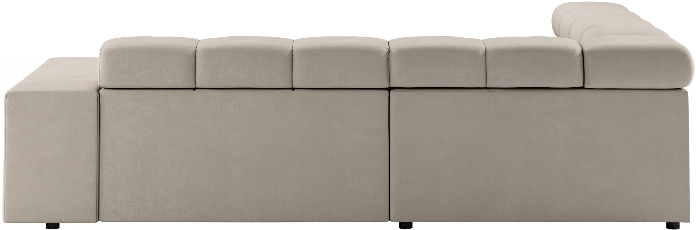 INOSIGN Ecksofa »Ancona, incl. Kopfteilverstellung + 3 Zierkissen, L-Form, bequem«, wahlweise motorische Sitztiefenverstellung, B/T(H: 249/215/70 cm