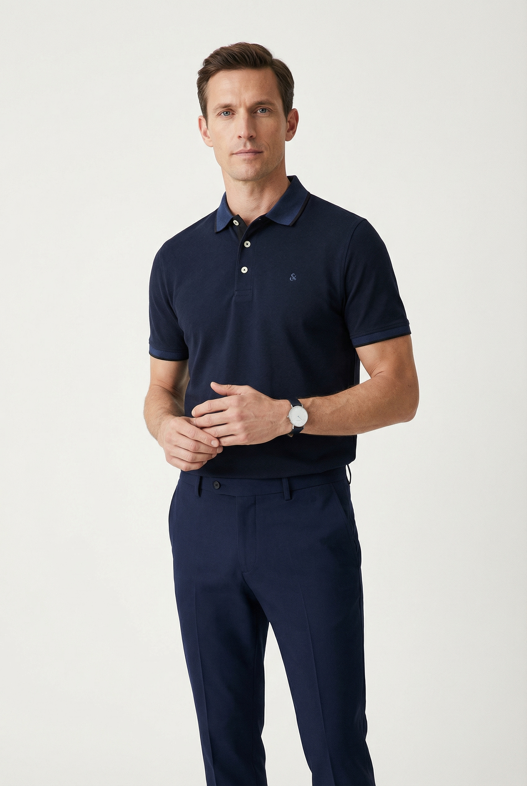 Jack & Jones Poloshirt »JJEPAULOS Slim Fit, sportlich-elegant, mit Stickerei und Knopfleiste« Packung, 2 tlg. Baumwolle, slim fit