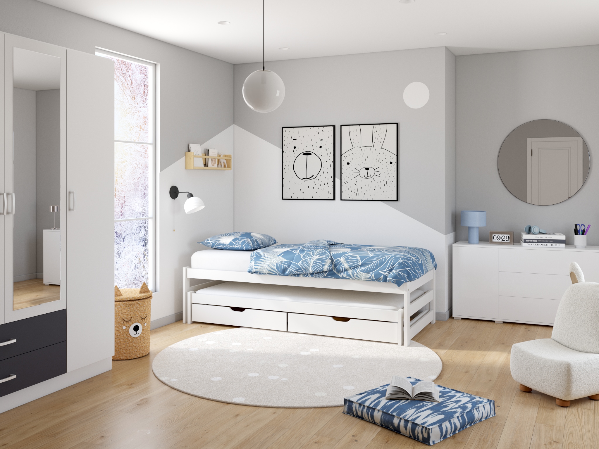 OTTO home Funktionsbett »"TORGNY " mit 2 Schubladen« mit zwei Schlafplätzen