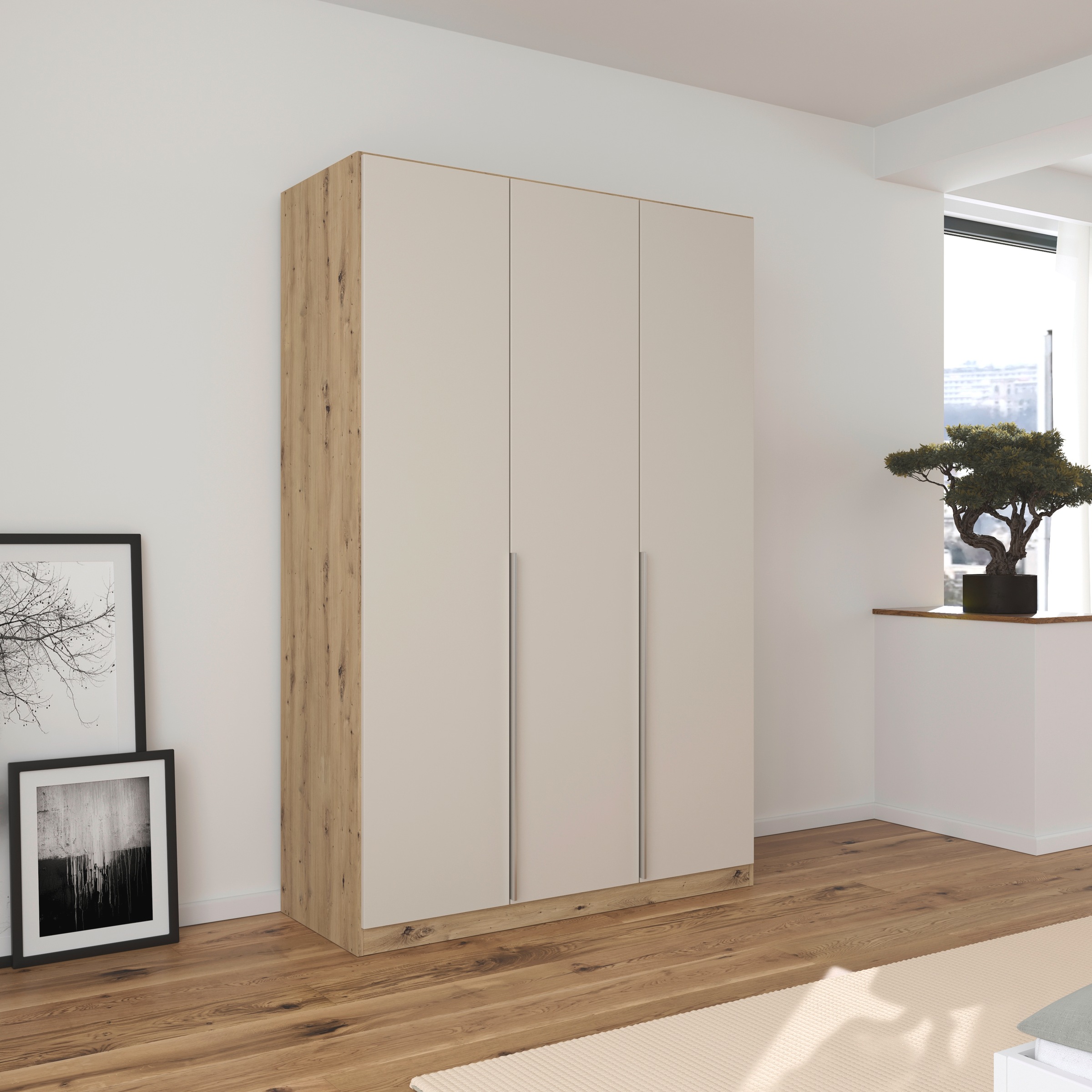 rauch Drehtürenschrank »Kleiderschrank Schrank Garderobe AGORDO TOPSELLER Schlafzimmer«, (in zwei Griff-Farben, Breiten 91-360 cm, Dekor- oder Hochglanzfront), durchdachte Innenausstattung, in 7 Breiten und 2 Höhen MADE IN GERMANY