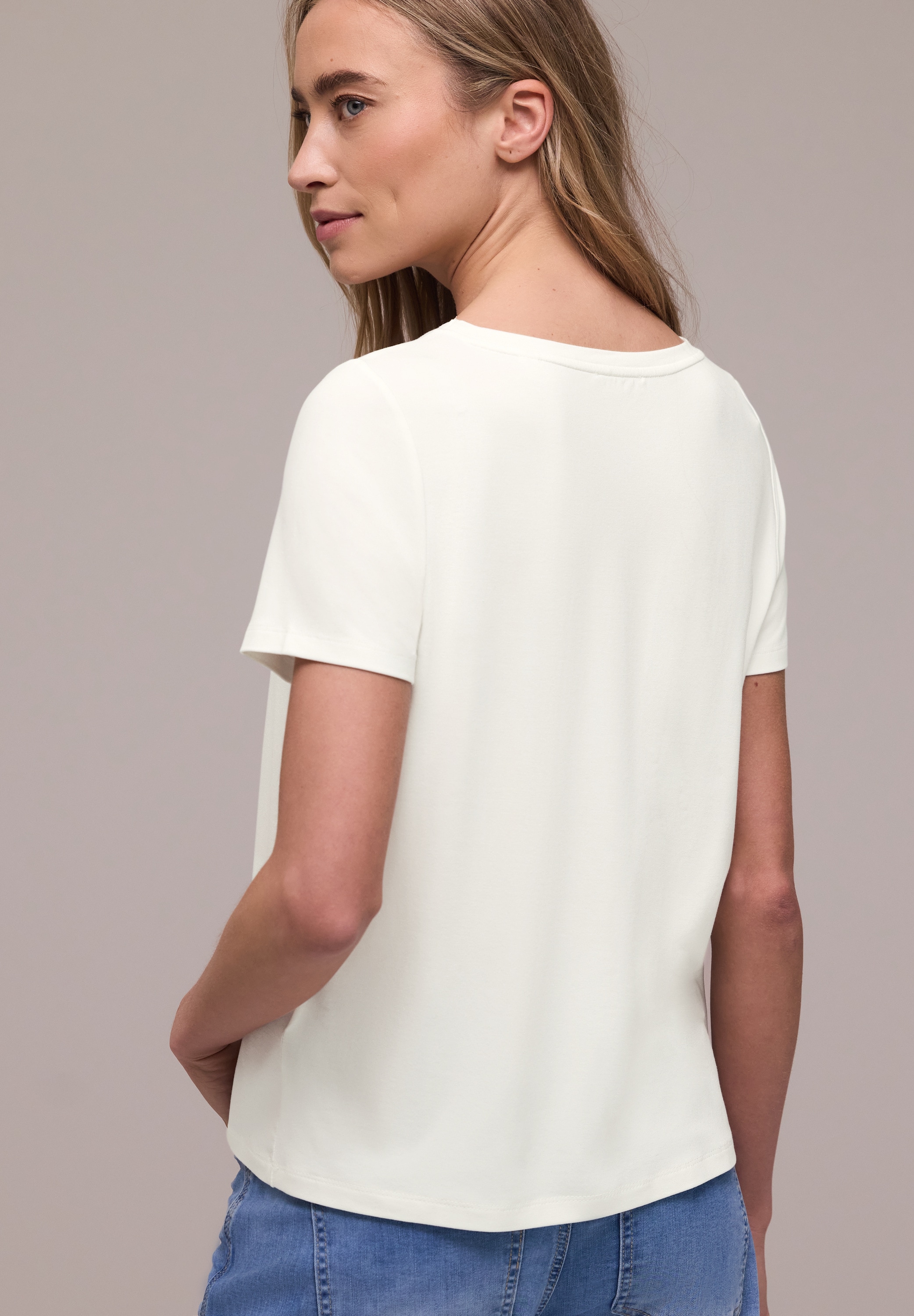 STREET ONE Rundhalsshirt Sommershirt mit Wording-Print