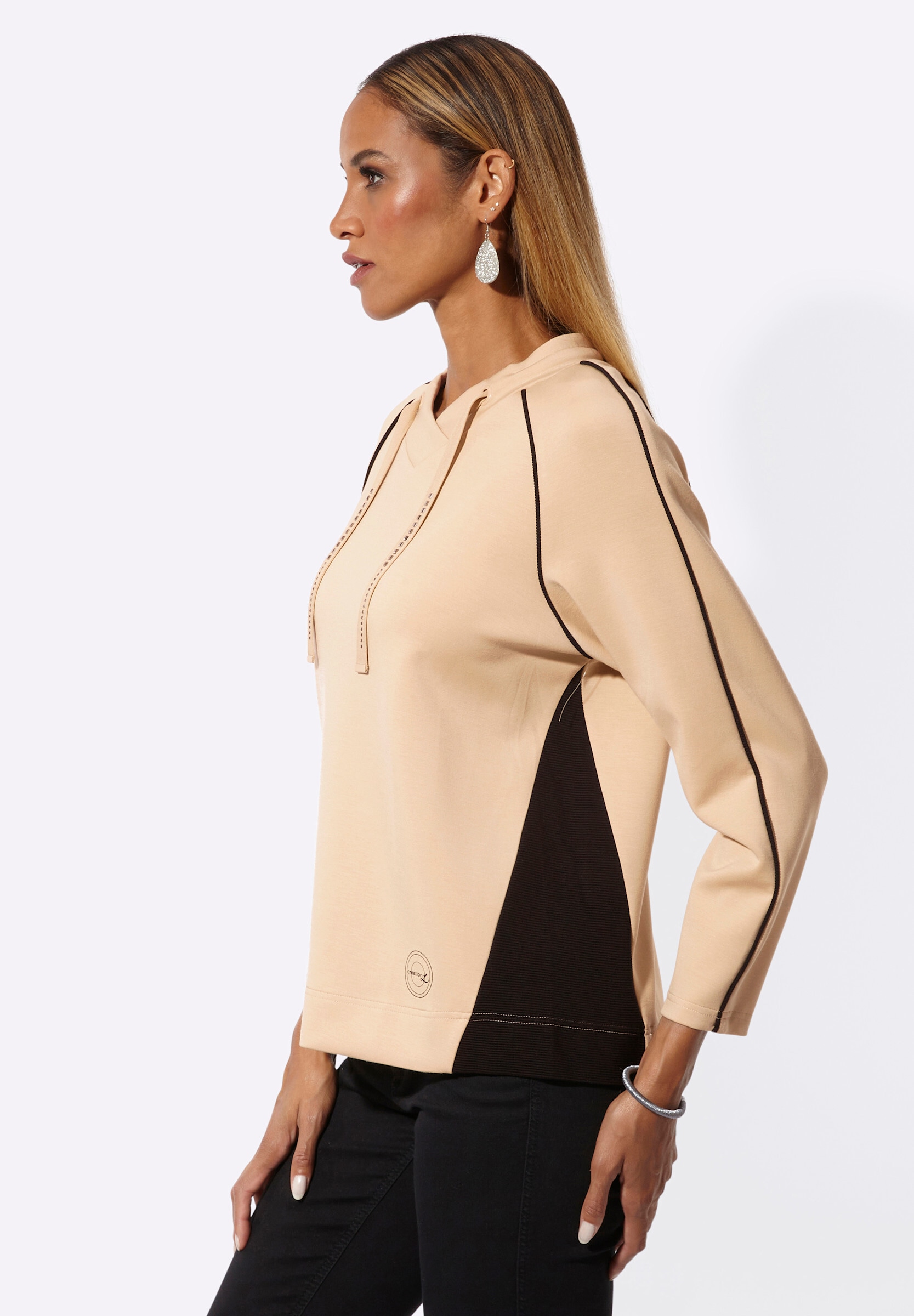 creation L Sweatshirt »Modal-Mix-Shirt Sweatshirt mit Kontrastakzenten«
