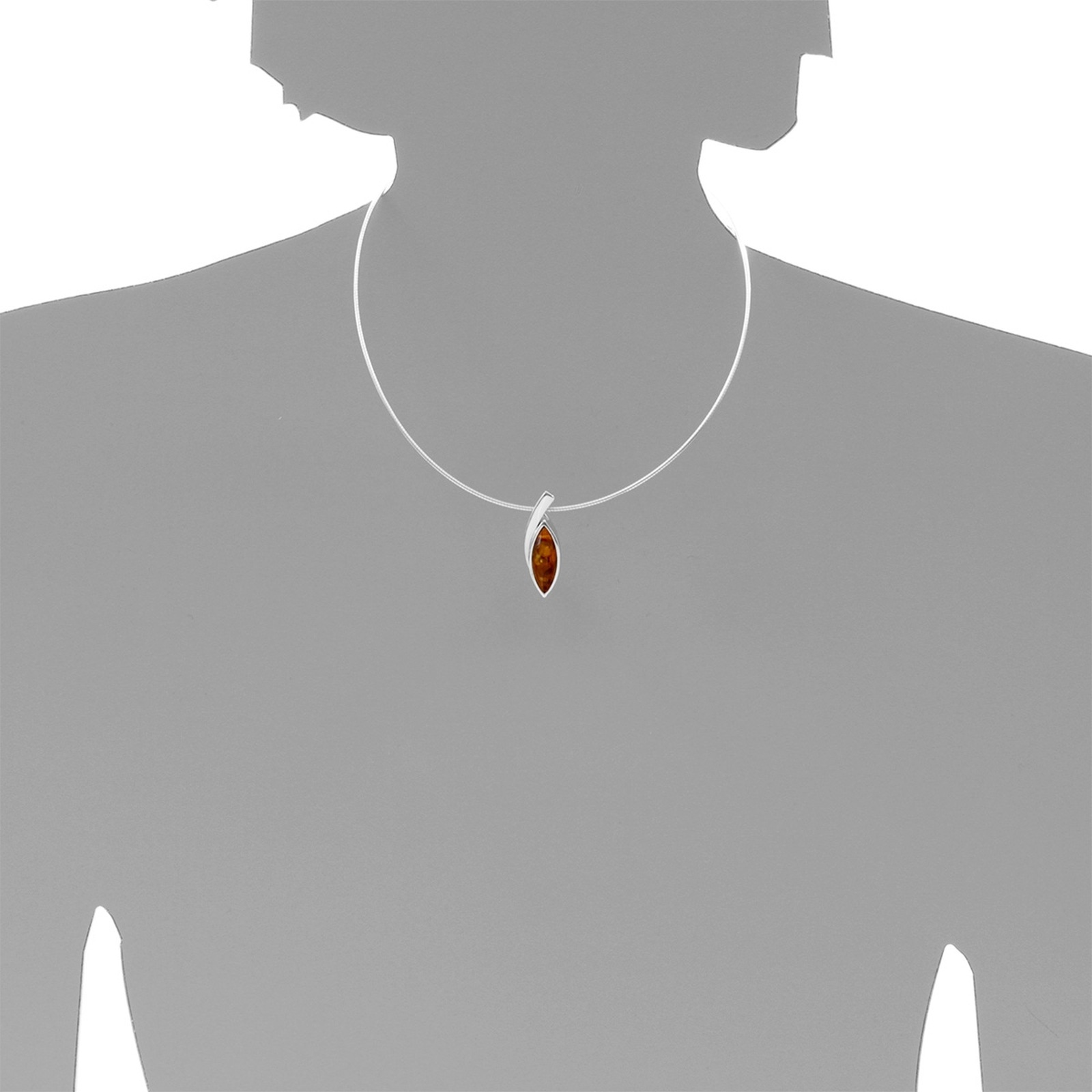 OSTSEE-SCHMUCK Kette mit Anhänger »- Gleiter-Marieke - Silber 925/000 - Bernstein«