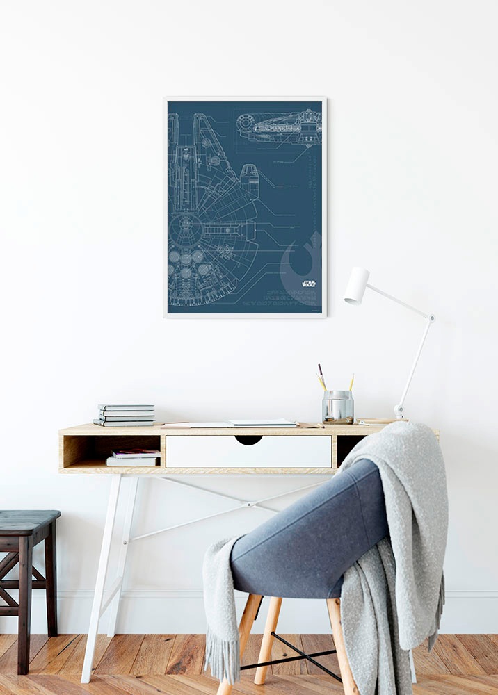 Komar Bild »Star Wars Blueprint Falcon«, Star Wars, (1 St.), Wandbild zur Dekoration im Kinderzimmer - ohne Rahmen