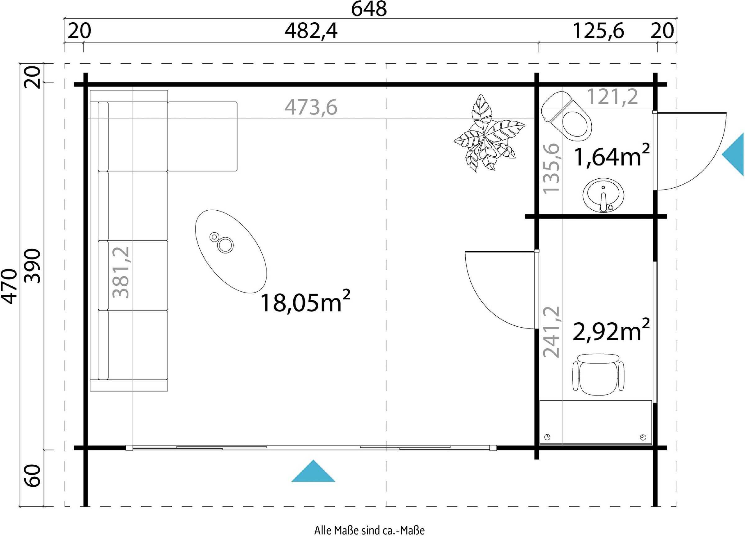 LASITA MAJA Gartenhaus »JAVA«, (Set, inkl. Fussbodenbretter zum verlegen)
