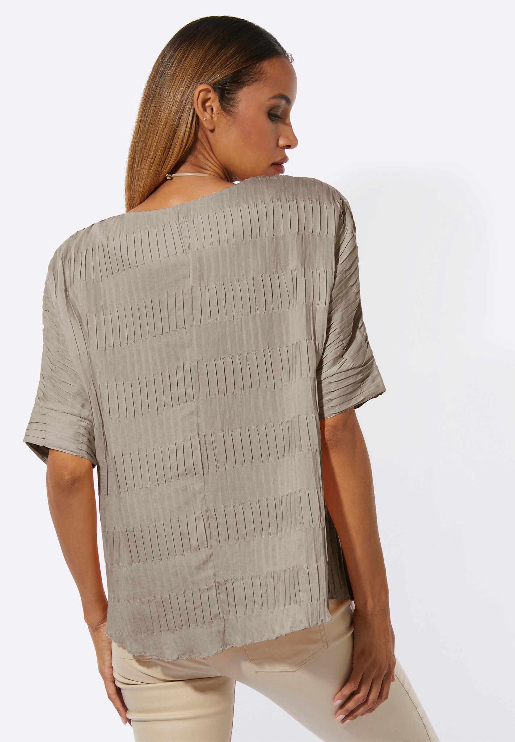 creation L Schlupfbluse »Bluse Schlupfbluse mit Fledermaus-Ärmeln«