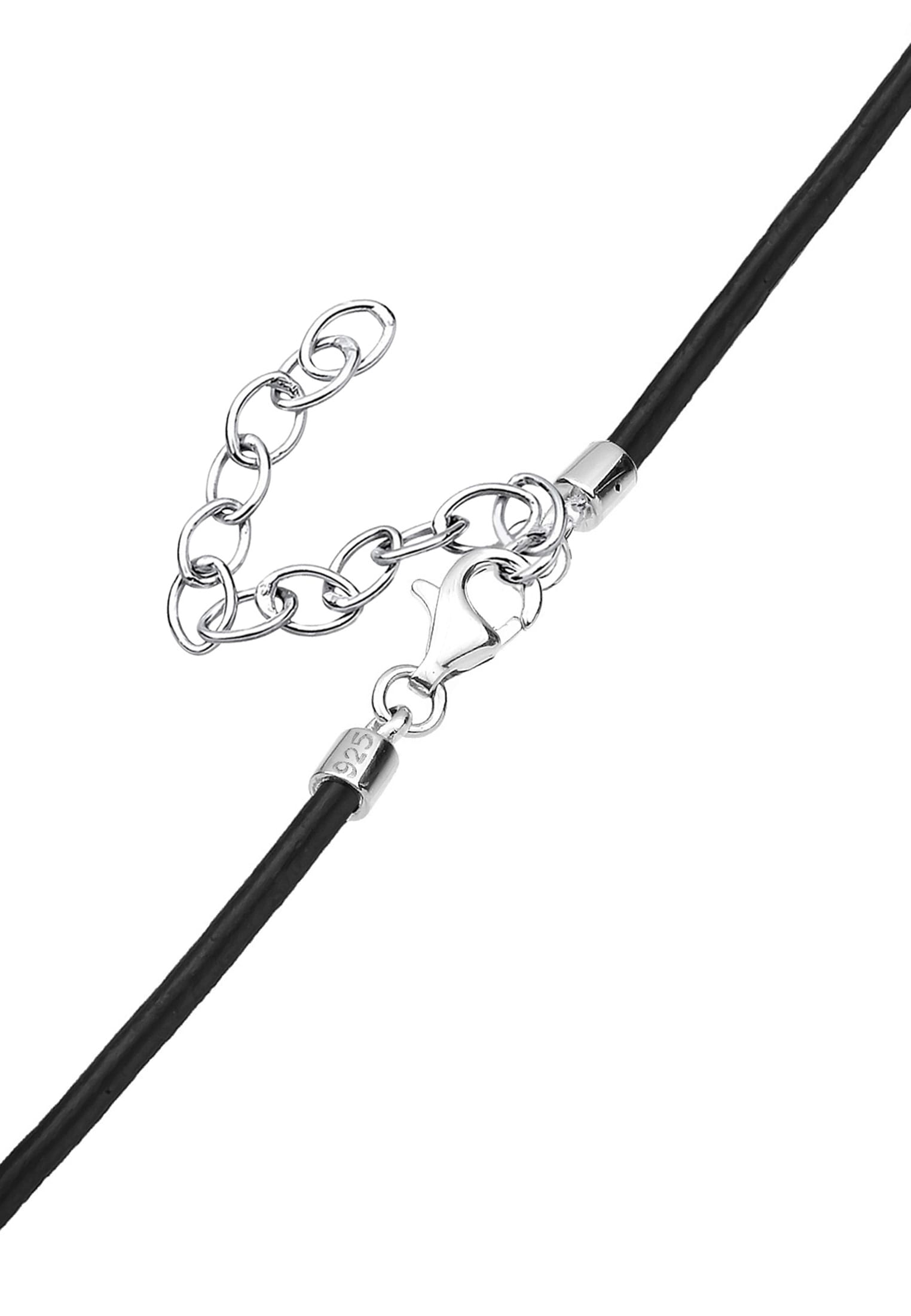 Kuzzoi Kette mit Anhänger »Halskette Lederkette Anhänger Kreuz 925 Sterling Silber«