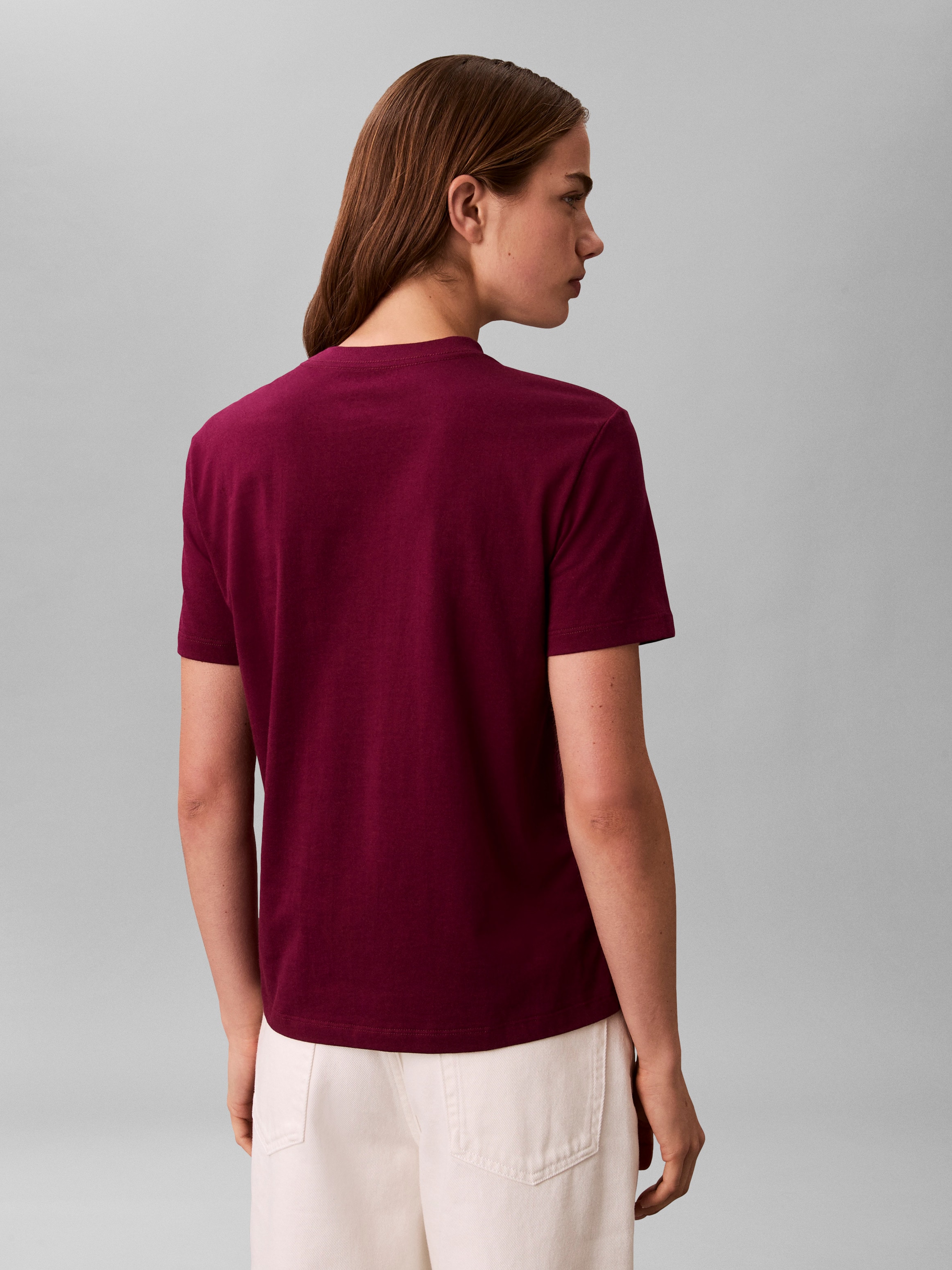 Calvin Klein Jeans T-Shirt Regular Fit, glänzender Logodruck, Rundhalsausschnitt