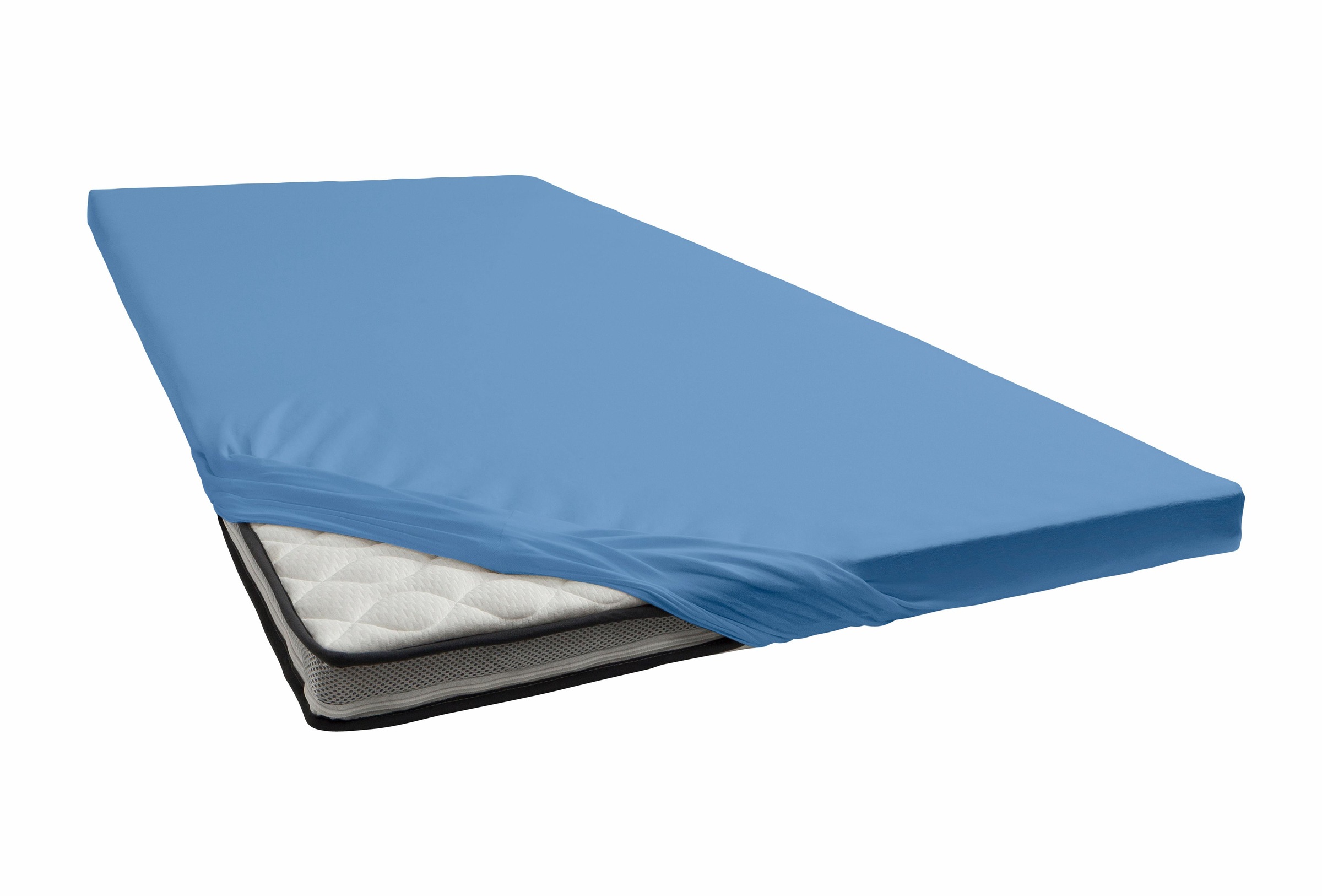 Janine Spannbettlaken »TOPPER 5001« mit Rundumgummizug in blau, Größe 100x200 100x210 100x220 90x200 90x210 90x220 10