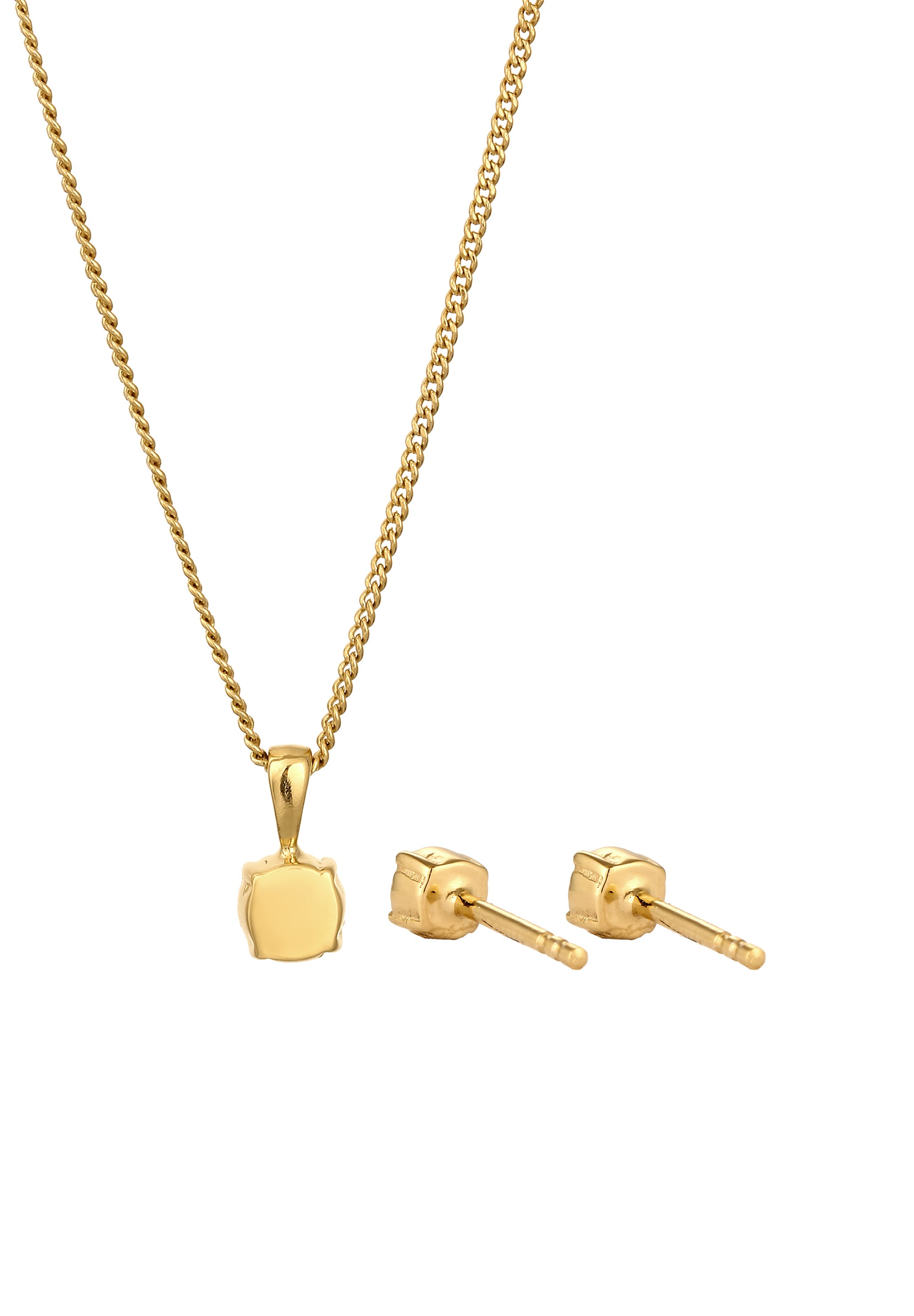 Elli Ohrring und Ketten Set »Schmuckset Glas Kristalle Rose 925 Sterling Silber«
