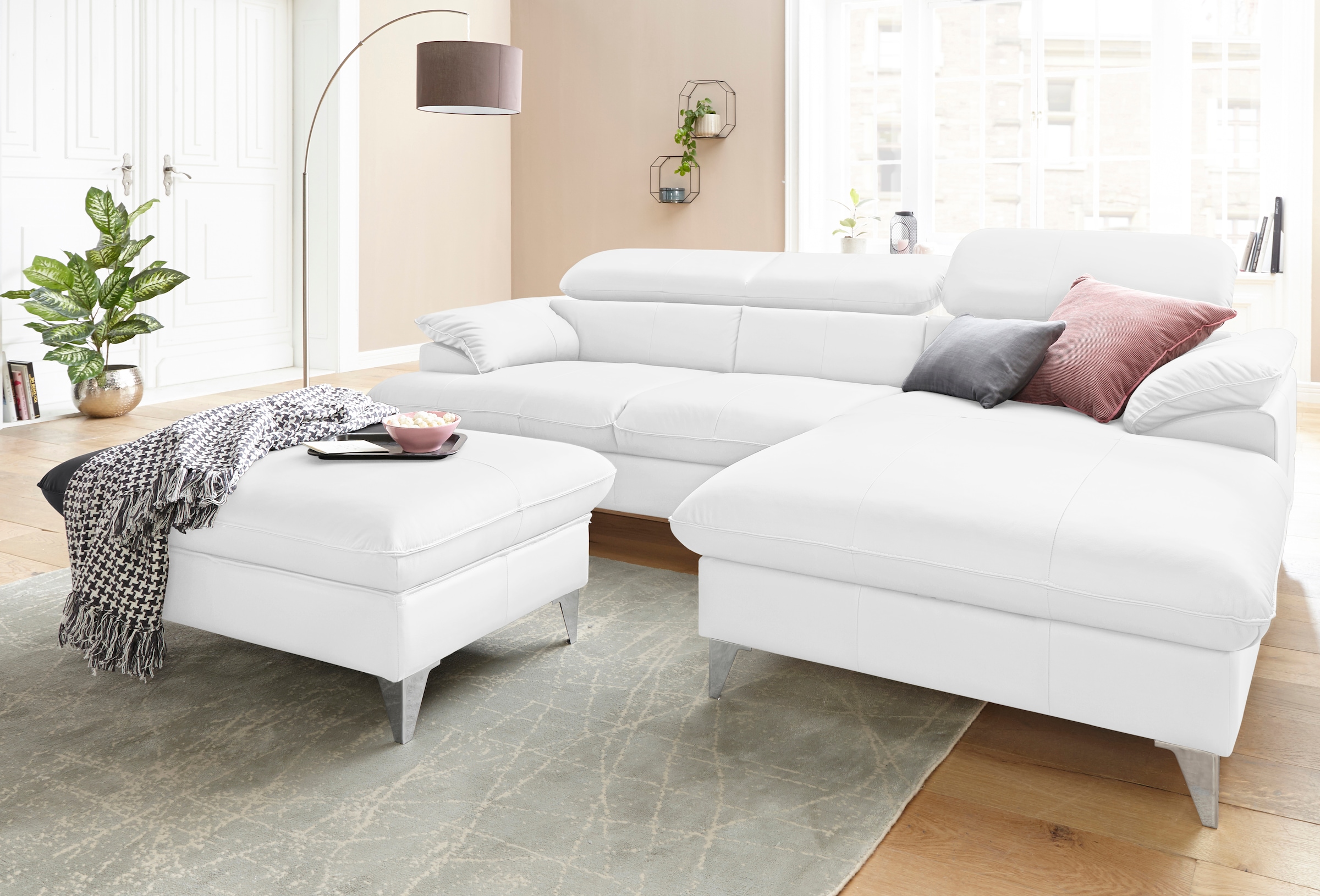 COTTA Ecksofa »Caluso L-Form«, mit Kopfteilverstellung, wahlweise mit Bettfunktion & Bettkasten