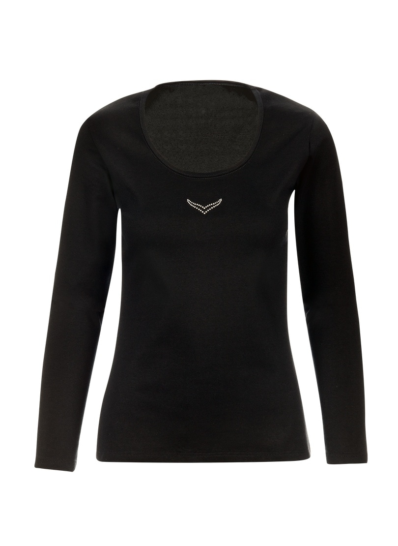 Trigema Longsleeve »TRIGEMA Langarmshirt mit Kristallsteinen«, (1 tlg.)