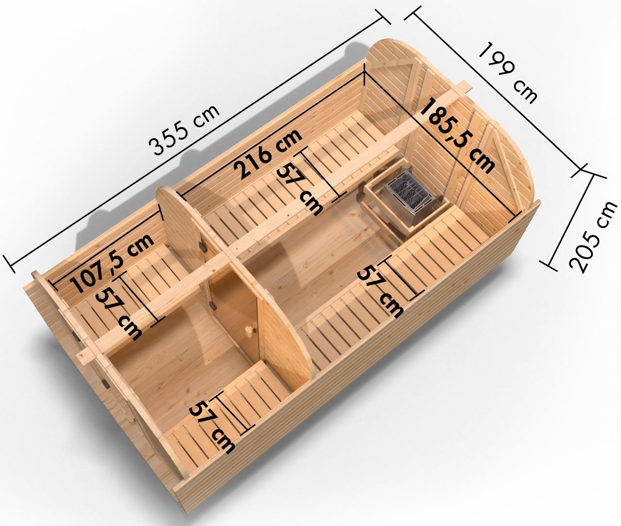 Karibu Fasssauna »Franzi 3« Set, 