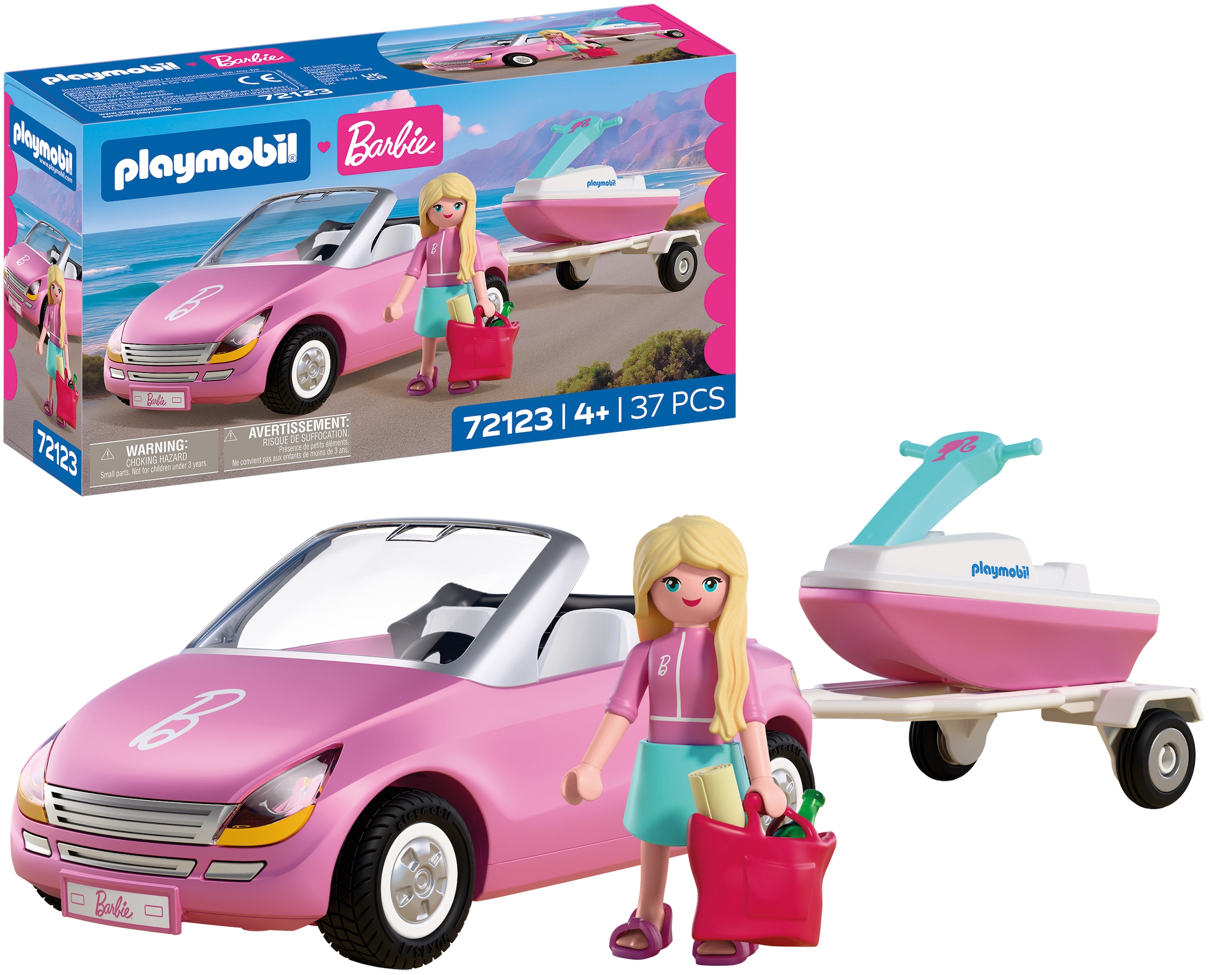 Playmobil® Konstruktions-Spielset »PLAYMOBIL x Barbie™ Cabrio (72123), Barbie™« Made in Europe