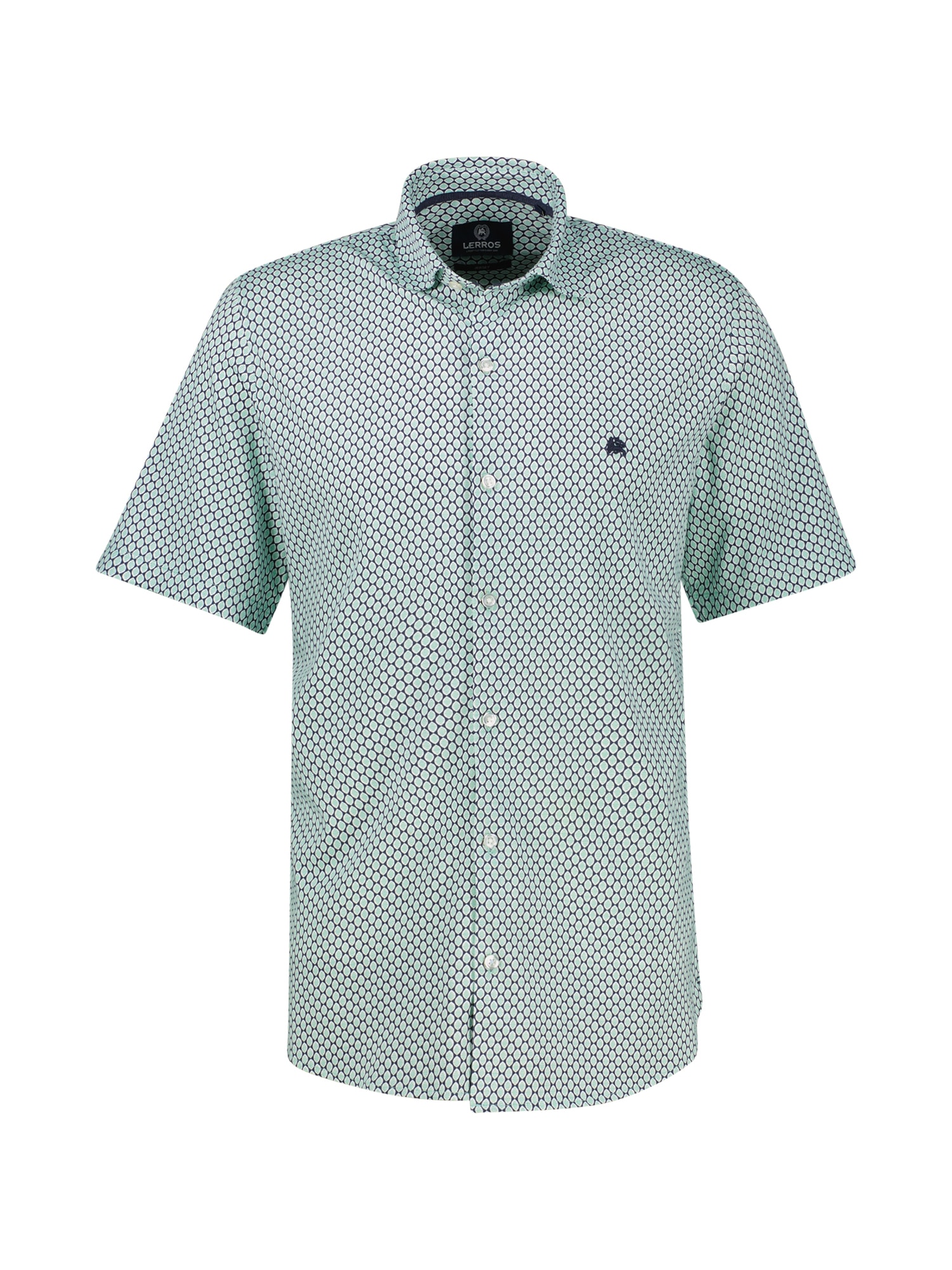 LERROS Kurzarmhemd »1/2 Hemd mit Minimalprint, 100 % Baumwolle«
