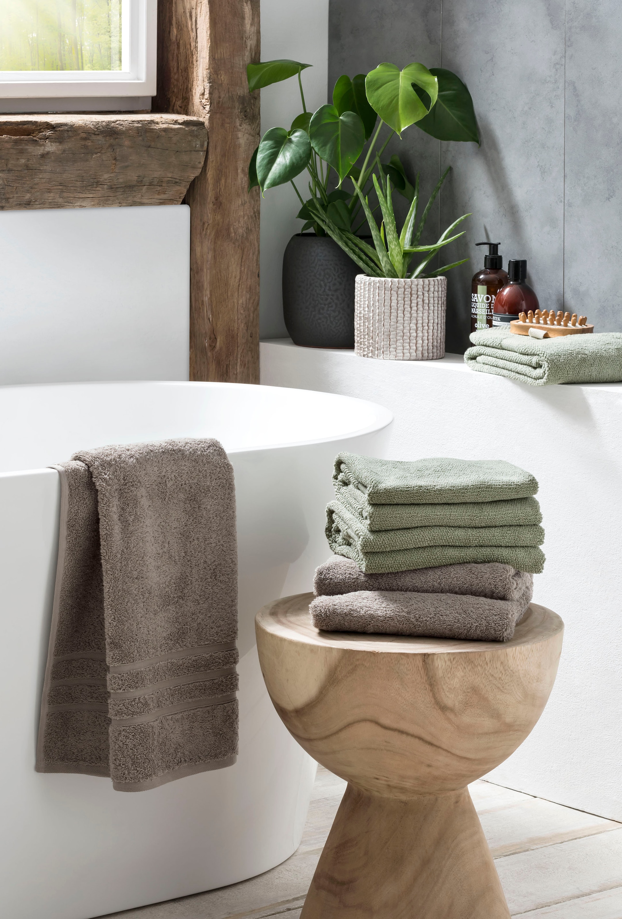 done.® Handtuch Set »Daily Uni« Uni Farben, saugfähiges Walkfrottier