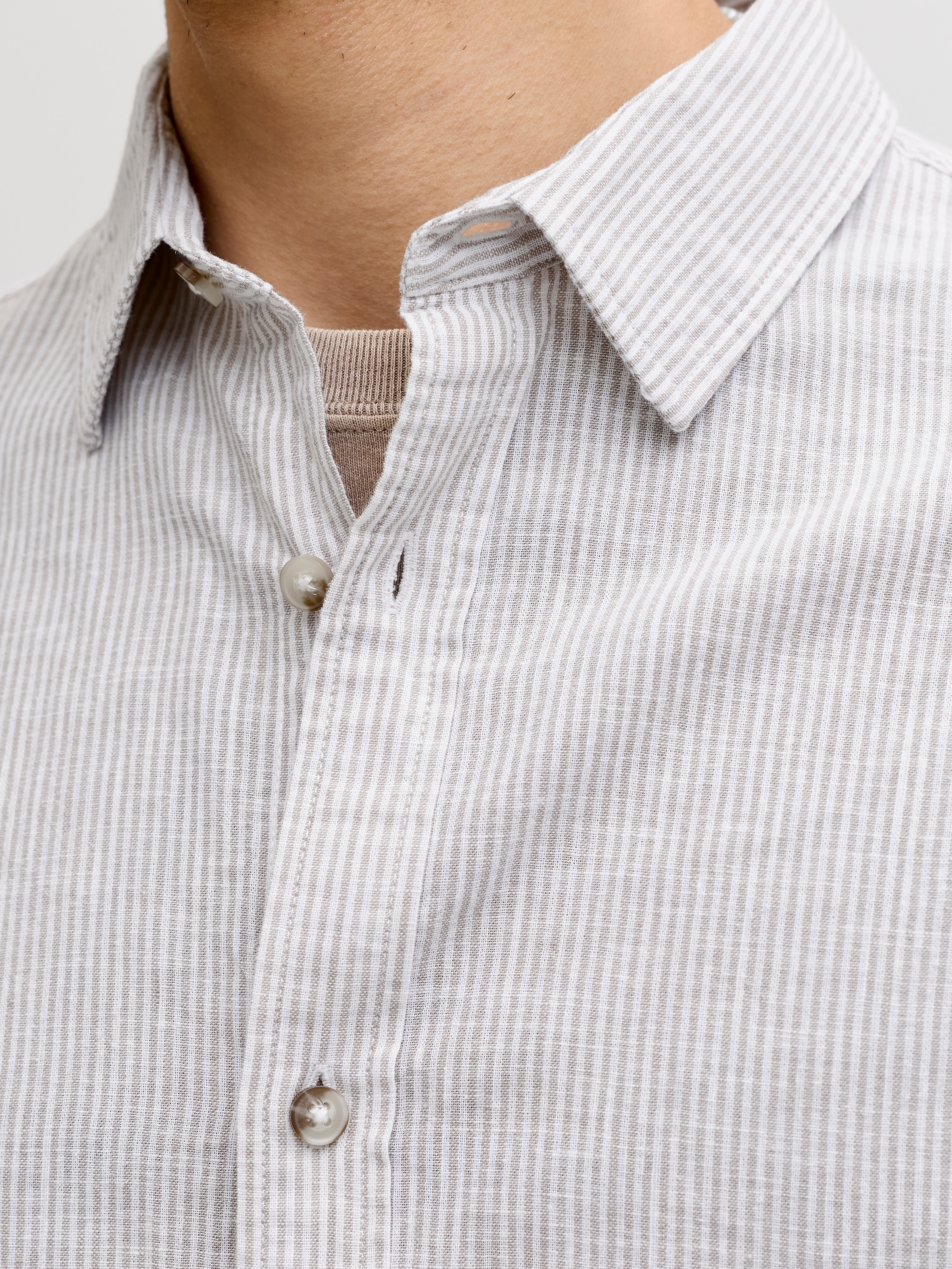 Jack & Jones Langarmhemd »JJESUMMER LINEN BLEND SHIRT L/S SN« Baumwollmischung, regular fit