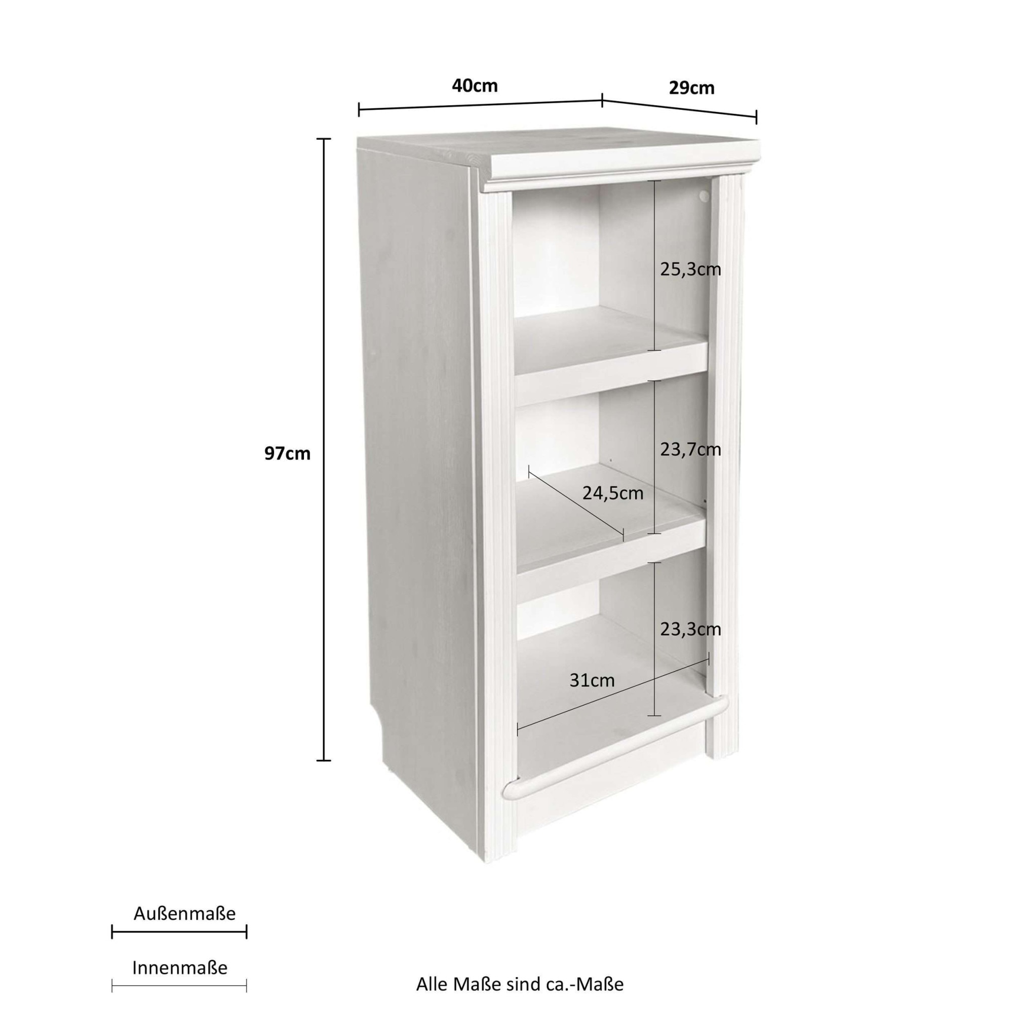 OTTO home Bibliothek »Riga - Set aus 5 Regalen in unterschiedlichen Höhen« 5 Stk. tlg. Breite/Tiefe je 40/29 cm,Höhe 67 cm, 97 cm, 126 cm, 156 cm und 185 cm