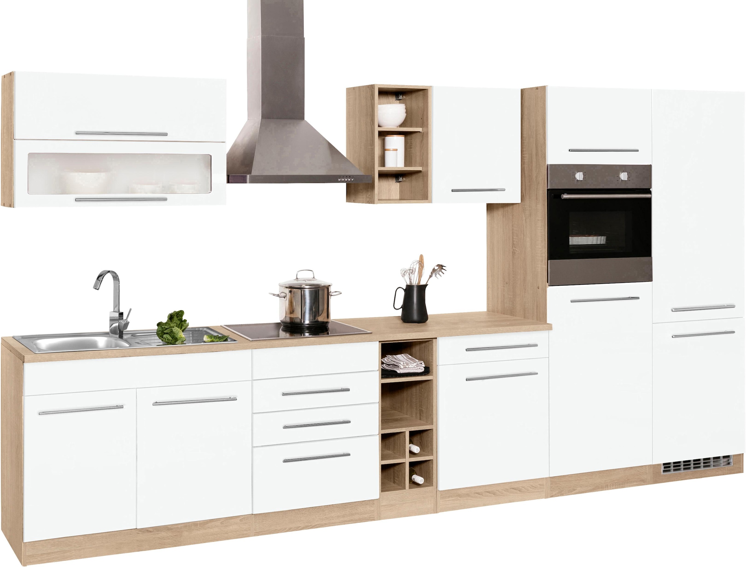 KOCHSTATION Küchenzeile »KS-Eton« mit E-Geräten, Breite 360 cm