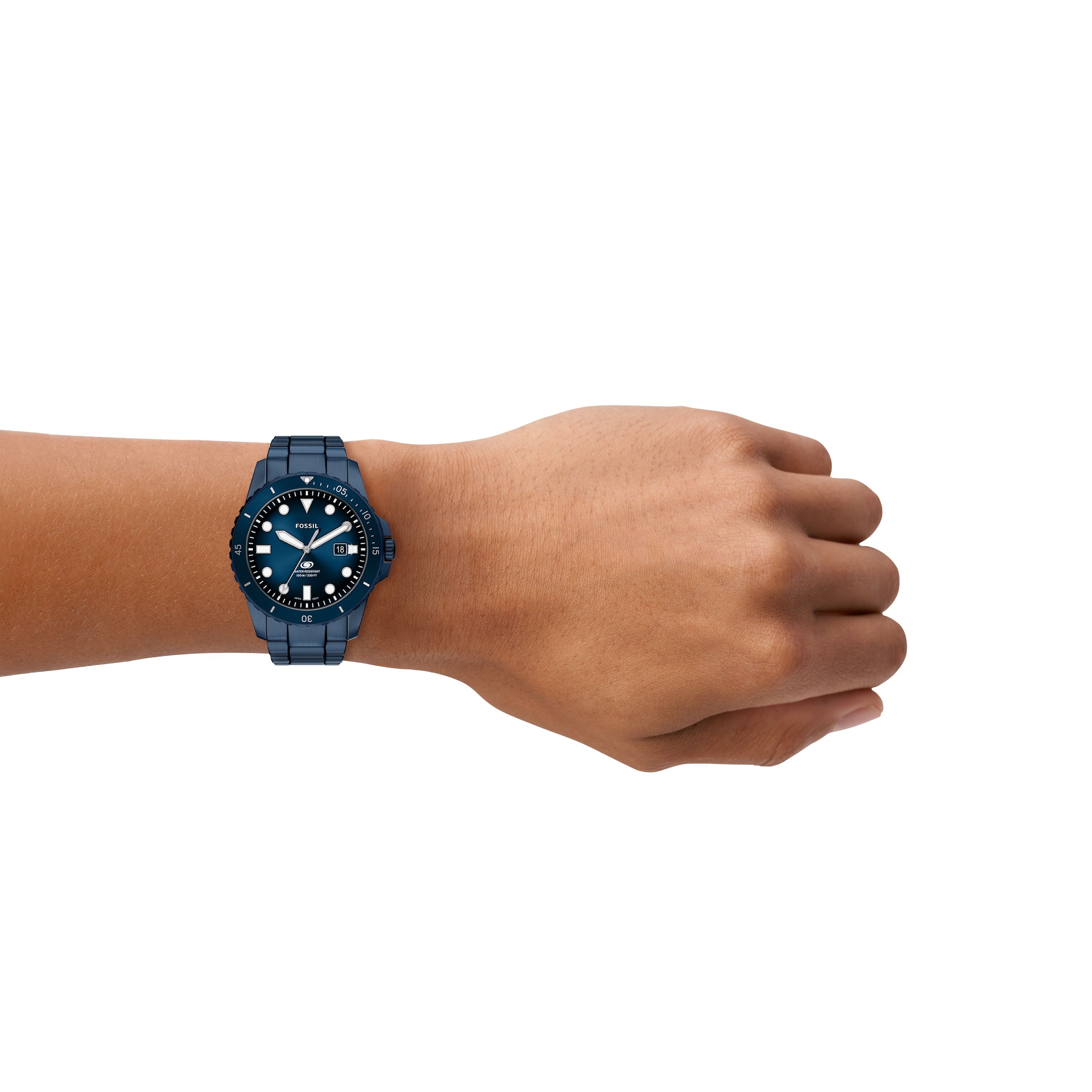 Fossil Quarzuhr »Fossil Blue« Armbanduhr, Herrenuhr, Edelstahlarmband, analog, Tag