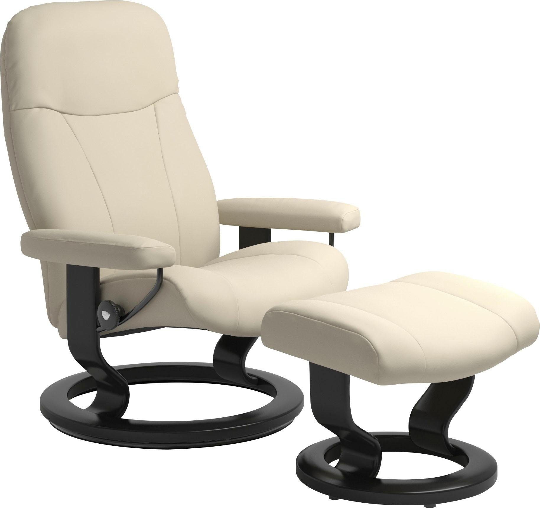 Stressless® Relaxsessel »Garda«, mit Hocker, mit Classic Base, Größe L, Gestell Schwarz