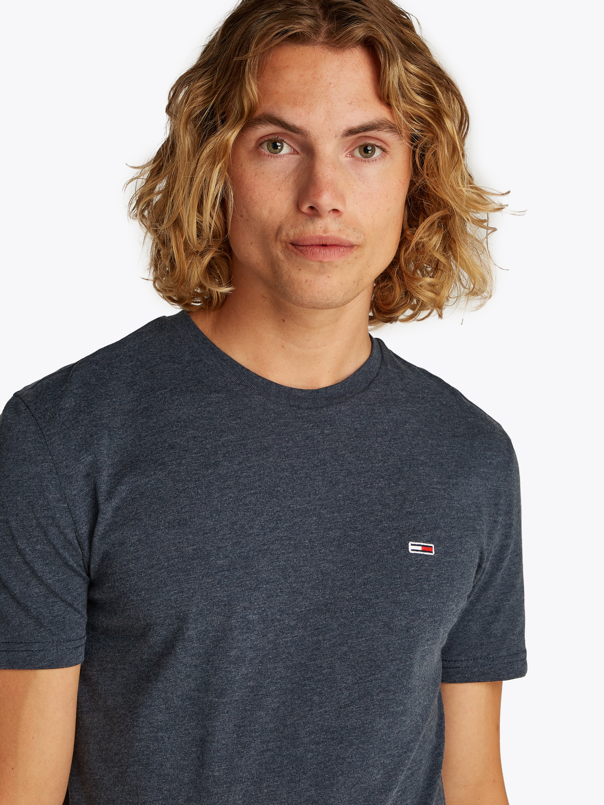 Tommy Jeans T-Shirt »TJM XSLIM JASPE HTR TEE EXT«, Mit Rundhalsausschnitt