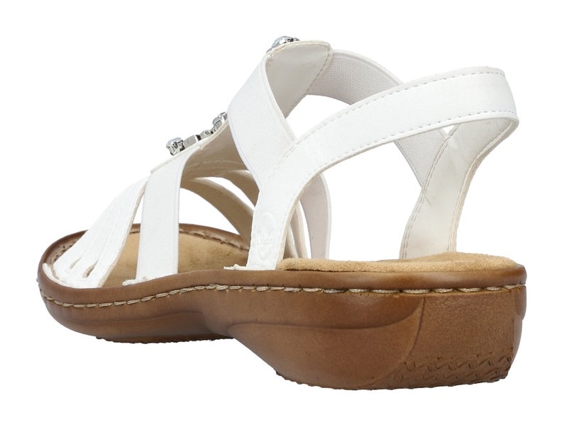 Rieker Riemchensandale, Sommerschuh, Sandalette, Keilabsatz, mit Schmucksteinen besetzt