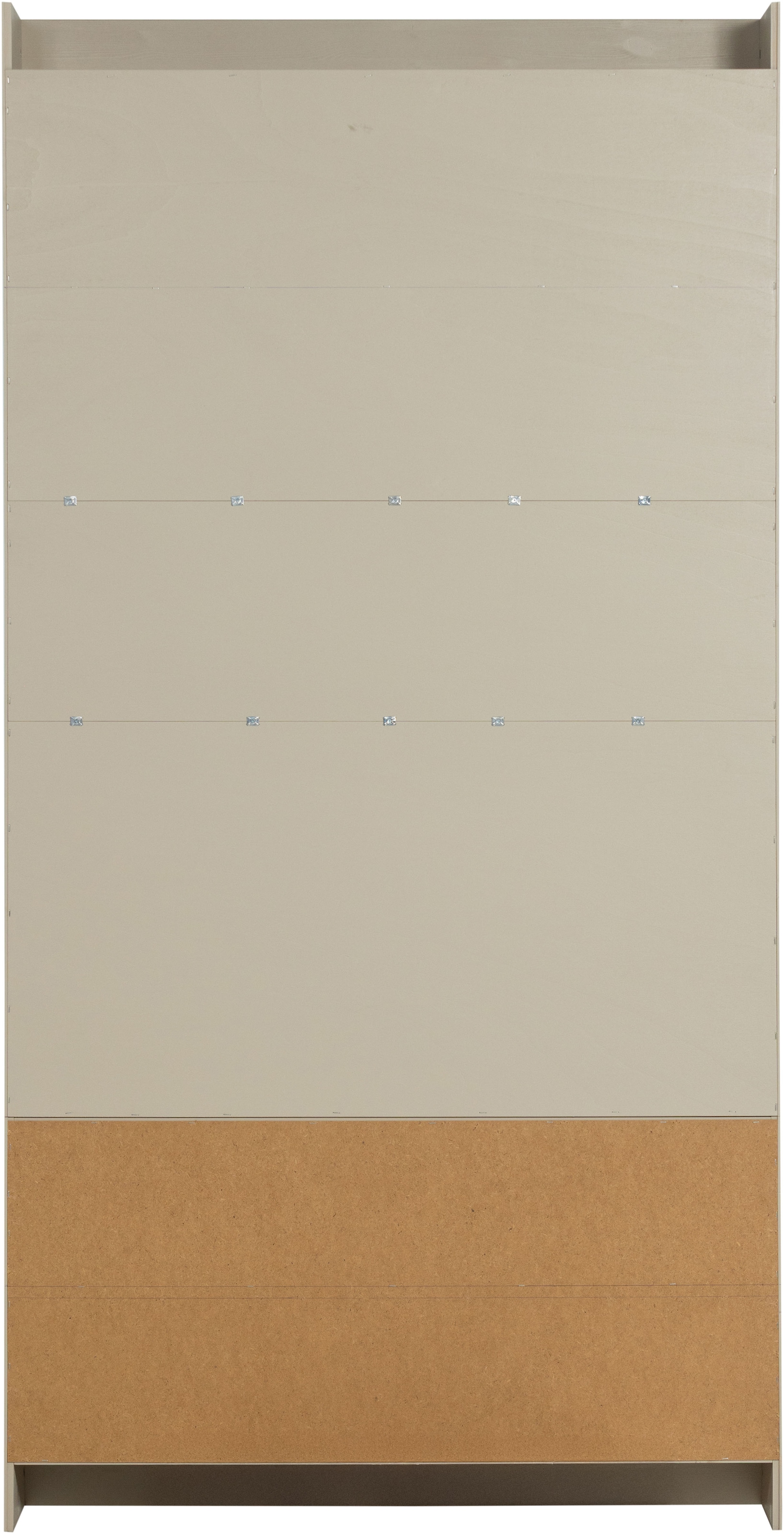 WOOOD Wandregal »Wallcover FSC®-Mix Massivkiefer mit Push-to-open B117 x T31 x H229 cm« Gespiegelt montierbar, Tragkraft 30 kg pro Einlegeboden,