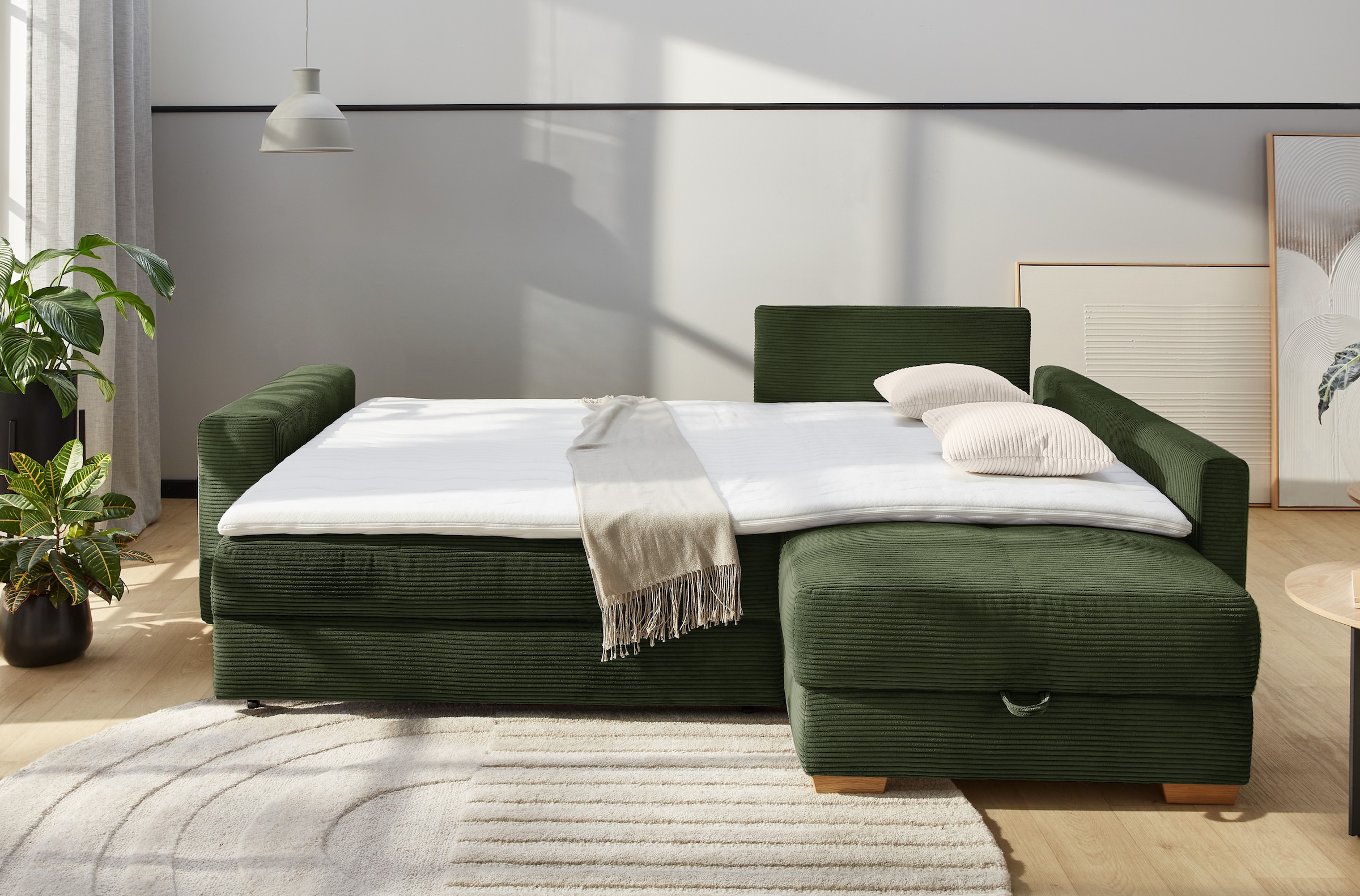 Jockenhöfer Gruppe Ecksofa »Sunset, Dauerschlafsofa mit«, Tonnentaschen-Federkern, 5cm Kaltschaumtopper, flexible montierbar
