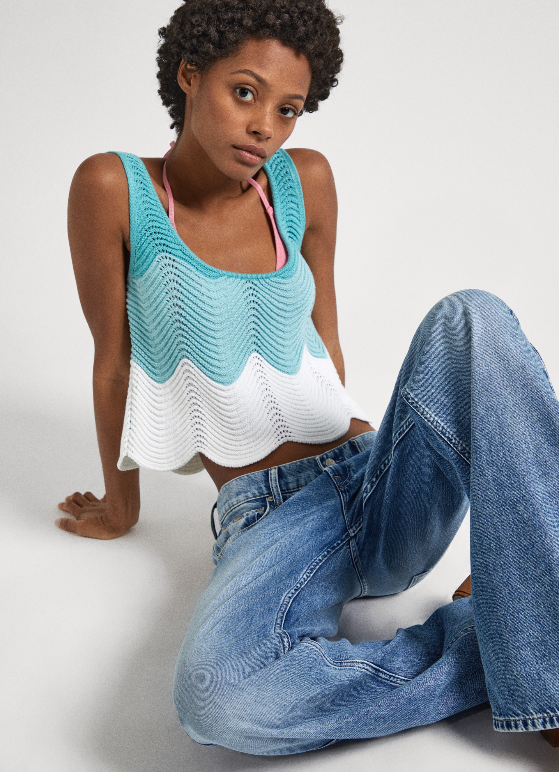 Pepe Jeans Stricktop »GALEA«, mit Wellensaum