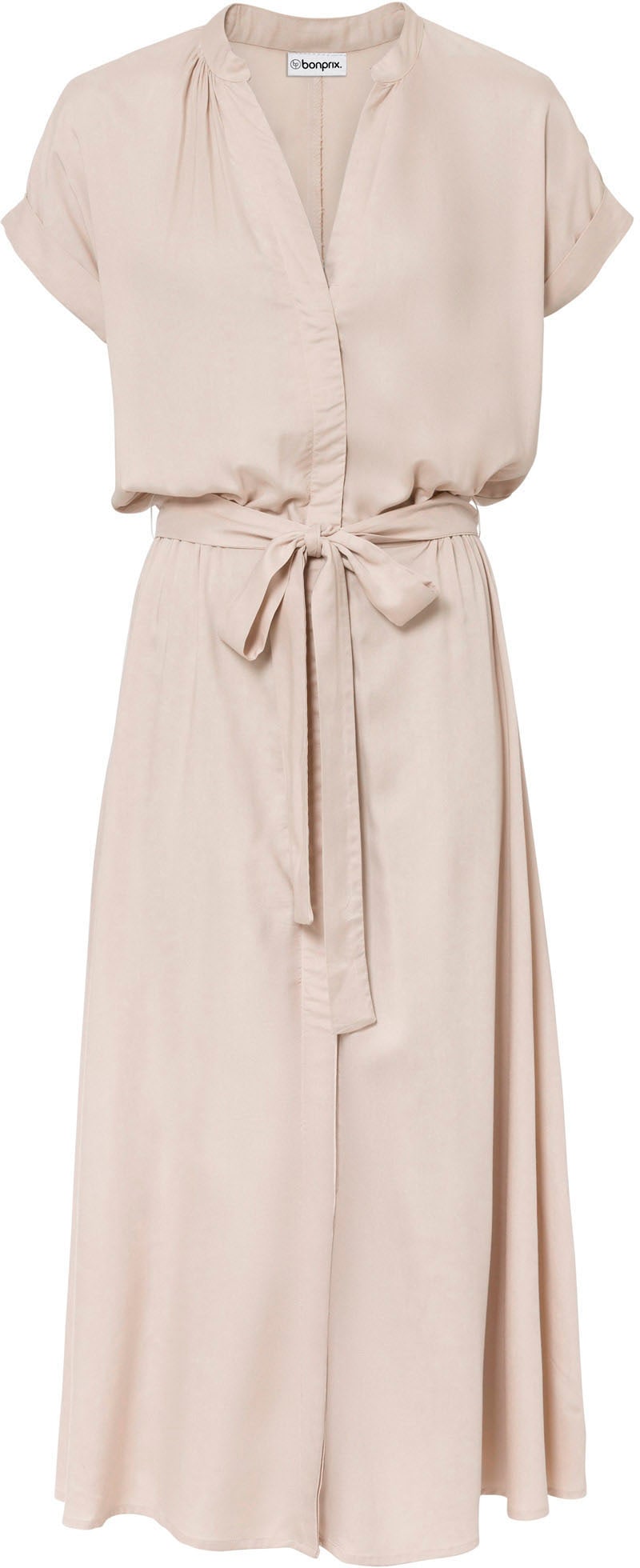 bonprix Hemdblusenkleid für stilvollen Auftritt, aus Viskose, ausgestellte Passform