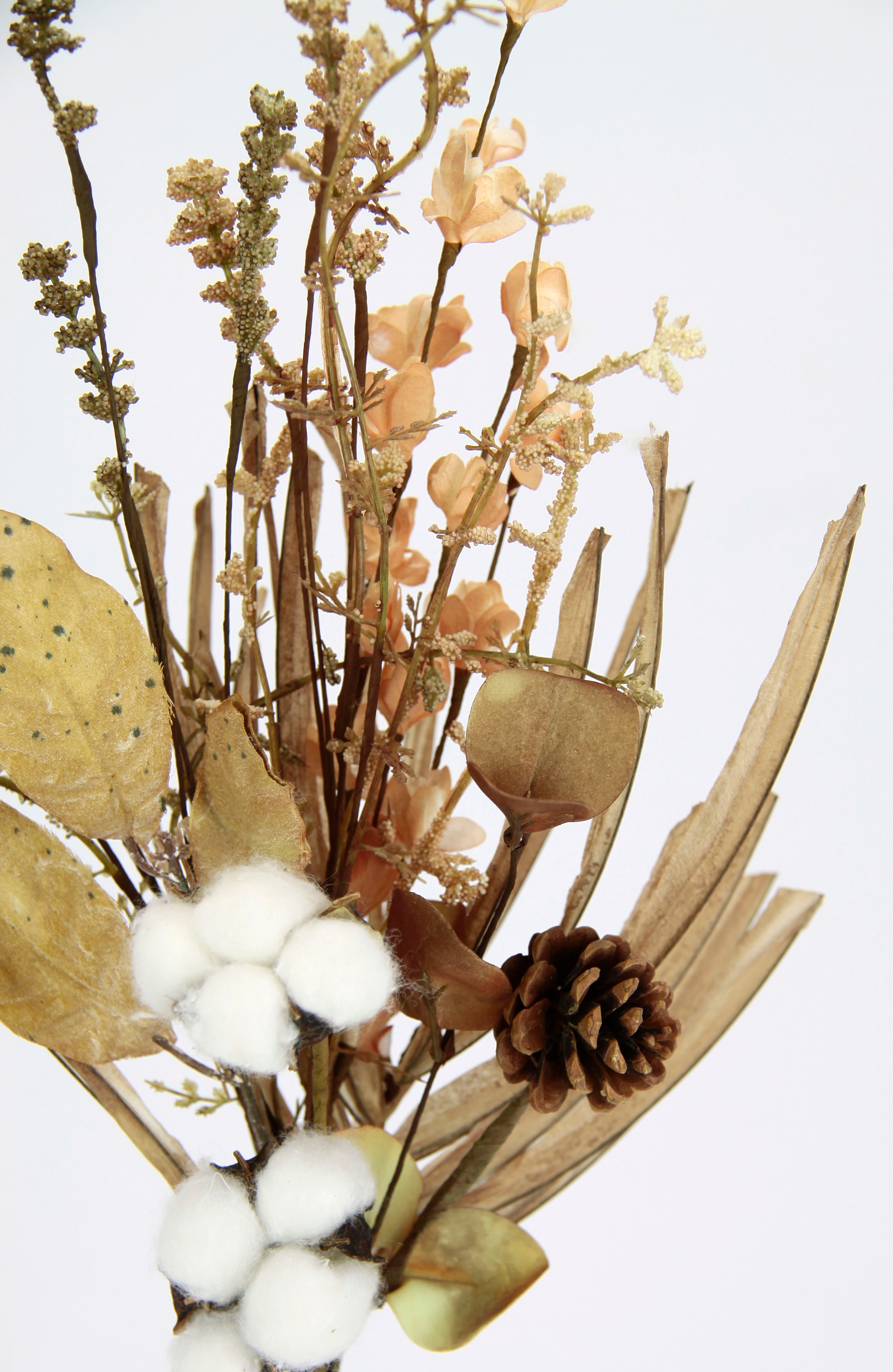 I.GE.A. Kunstblume »Baumwollzweig mit Zapfen«, 2er Set Dekozweig Graszweig Herbstzweig Künstliche Blumen