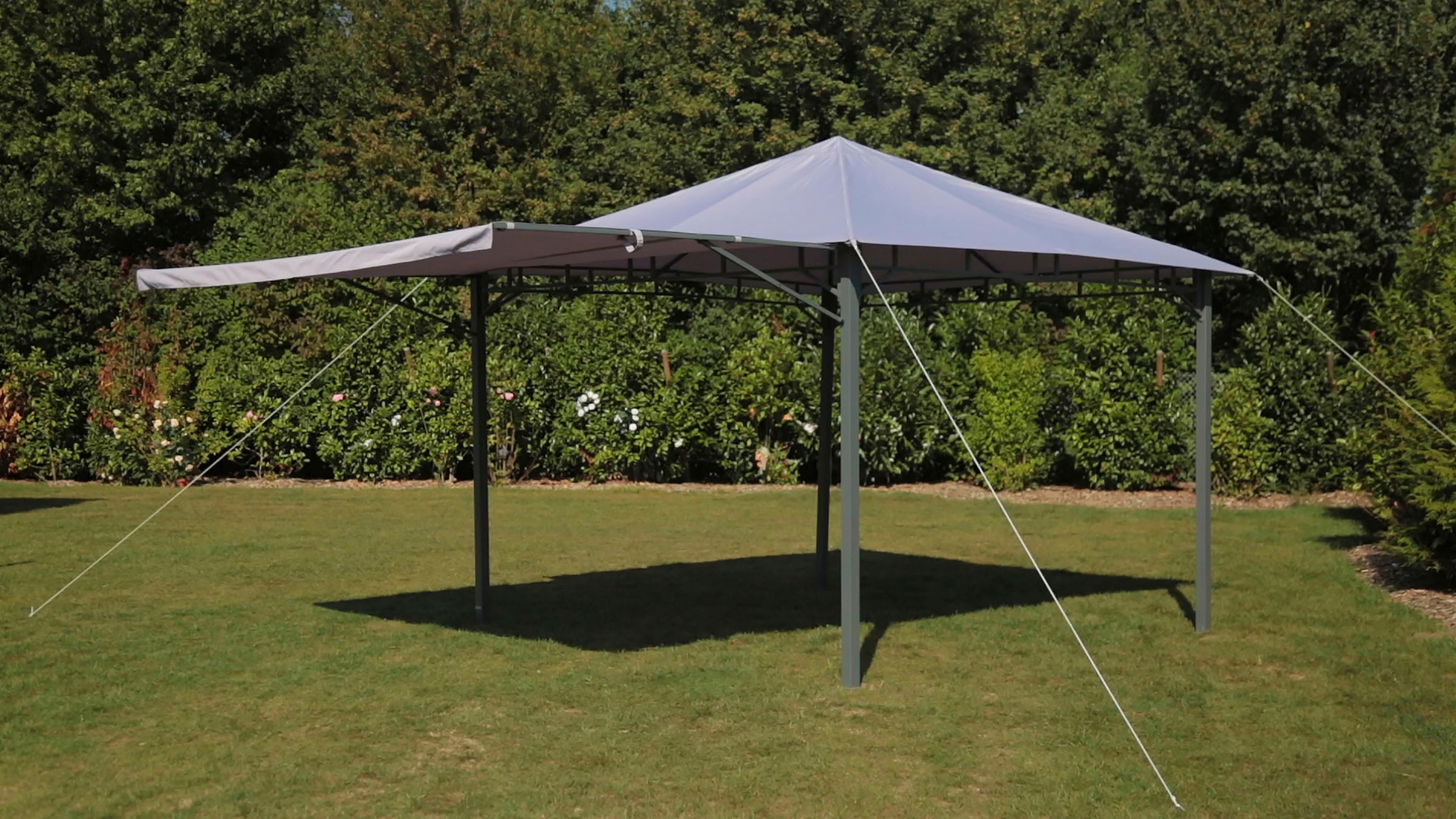 Tepro Pavillon »Lehua«, (Set, inkl. Ersatzdach), BxTxH: 330x330x285 cm, Seitenteil als Markise ausklappbar