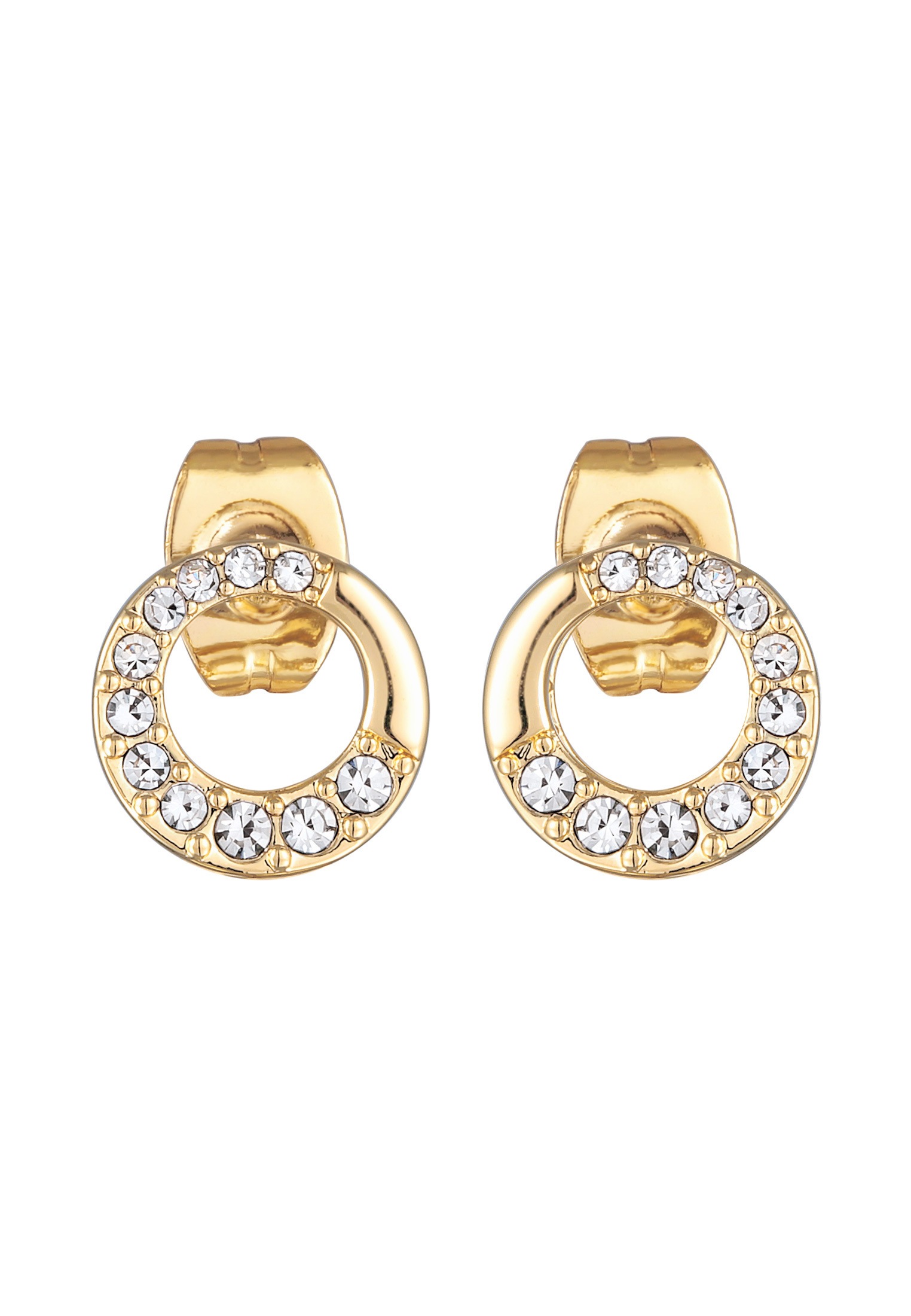 Elli Paar Ohrstecker »Ohrringe Ohrstecker Damen Kreis Kristalle Elegant Goldfarben«