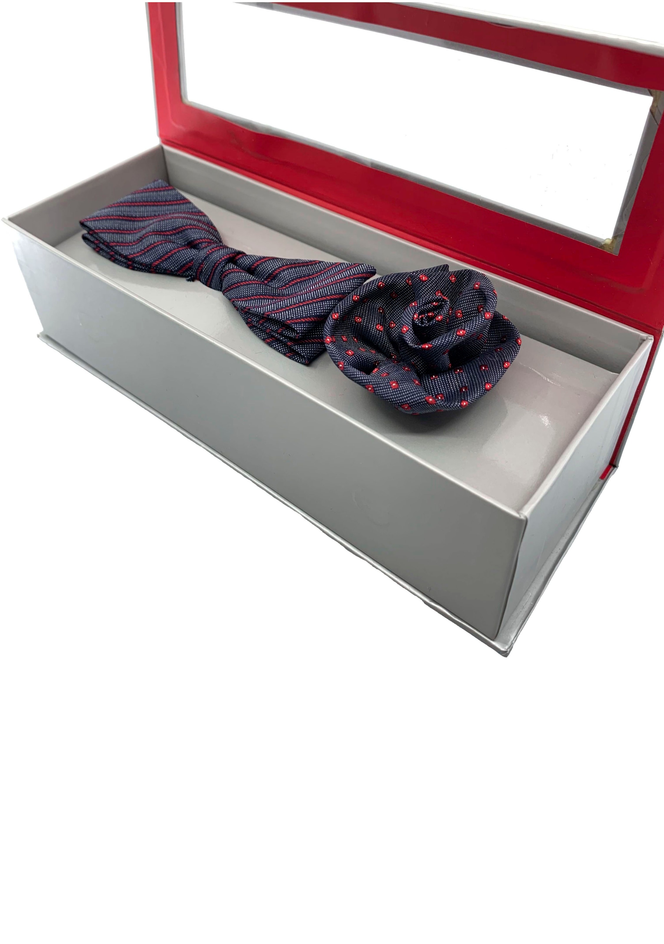 Cinque Herren Fliege Set, 2 Stk. tlg. aus Reiner Seide in blau