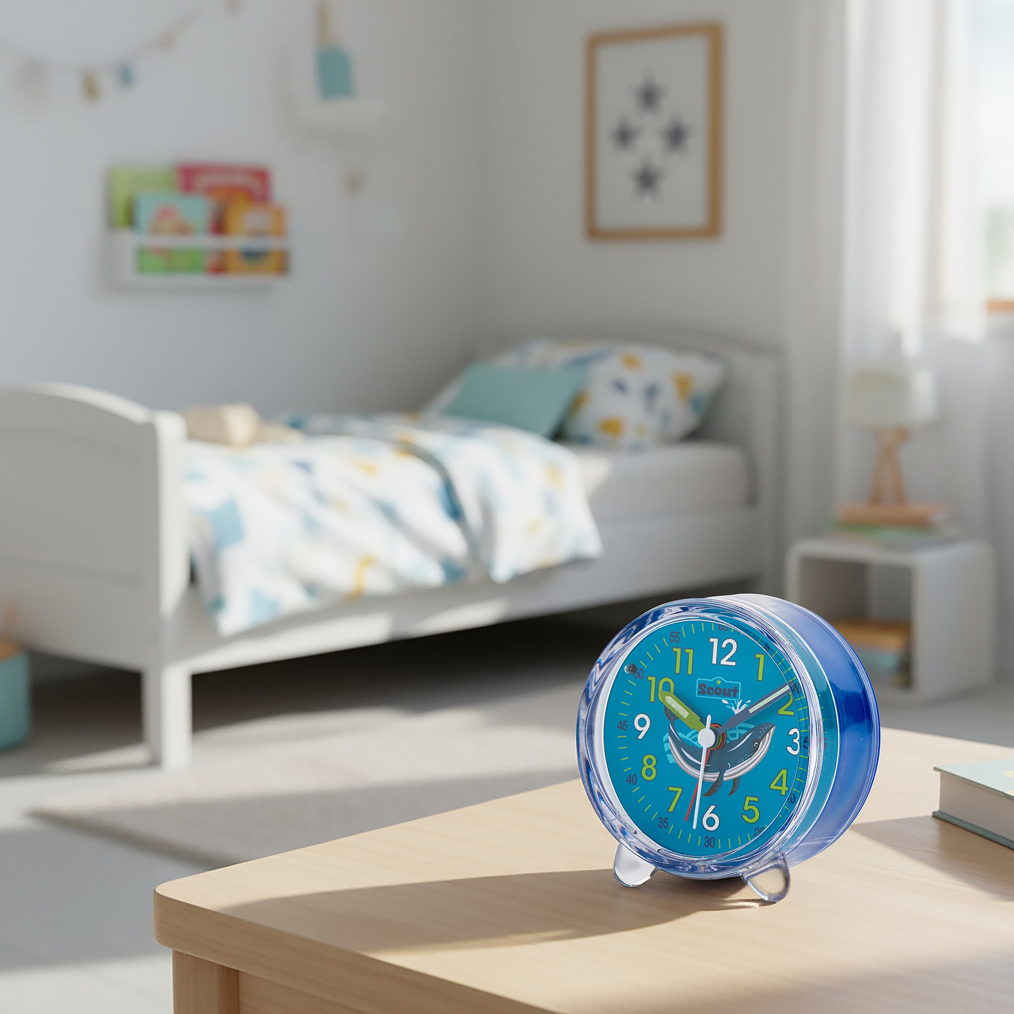 Scout Kinderwecker »Favorit« Quarzwecker, Geschenkidee, Kinderzimmer, Jungen, Schulanfang, Wal