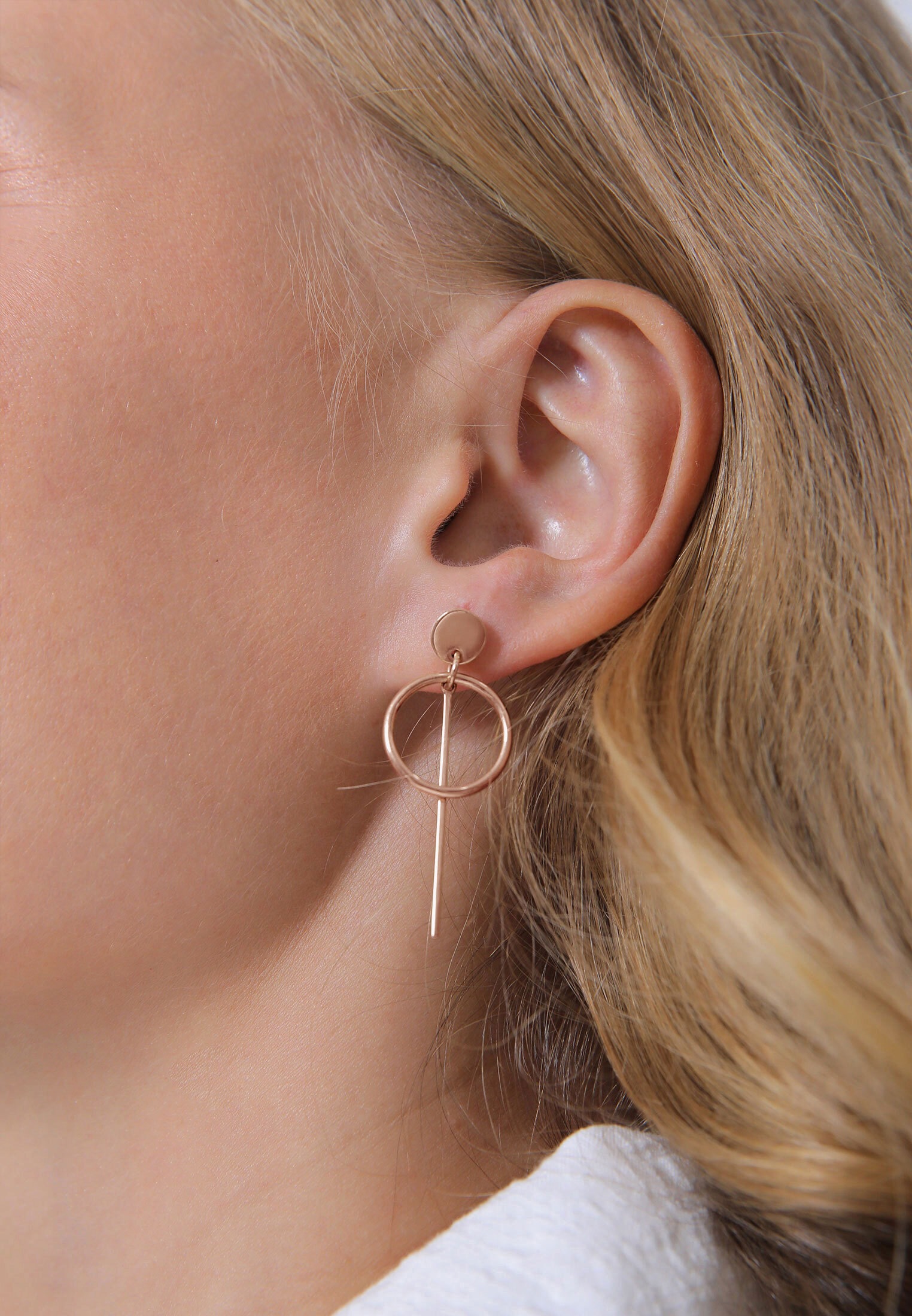 Elli Paar Ohrhänger »Ohrringe Hänger Plättchen Kreis Basic 925 Silber«