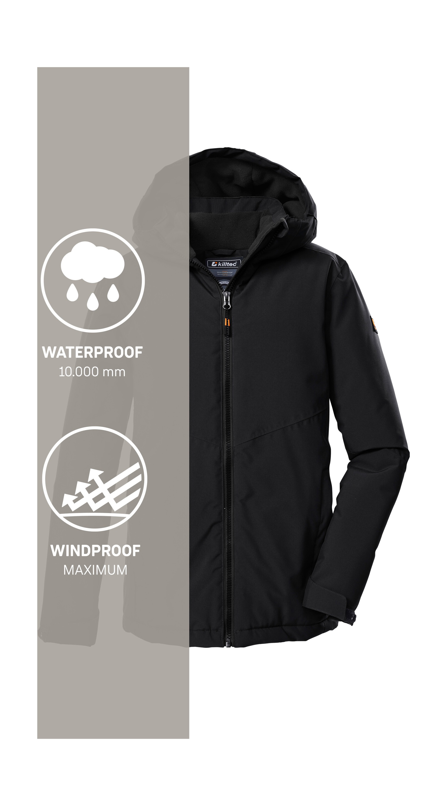 Killtec Funktionsjacke »KOW 221 BYS JCKT«, Wind- und wasserdichte Kinderjacke mit verstellbarer Kapuze