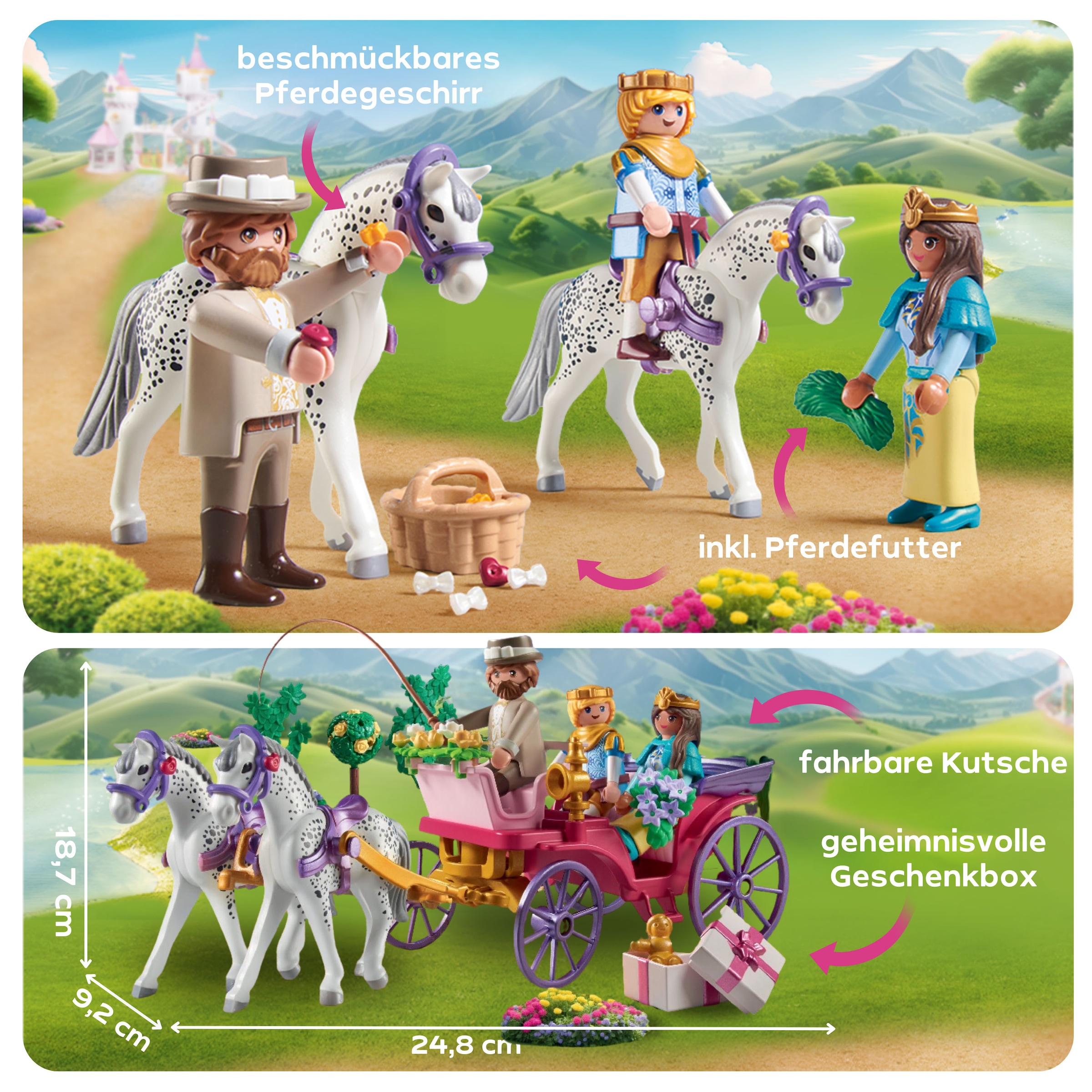 Playmobil® Konstruktions-Spielset »Kutschfahrt mit Prinzessin und Prinz (71846), Playmobil Princess Magic« Made in Europe