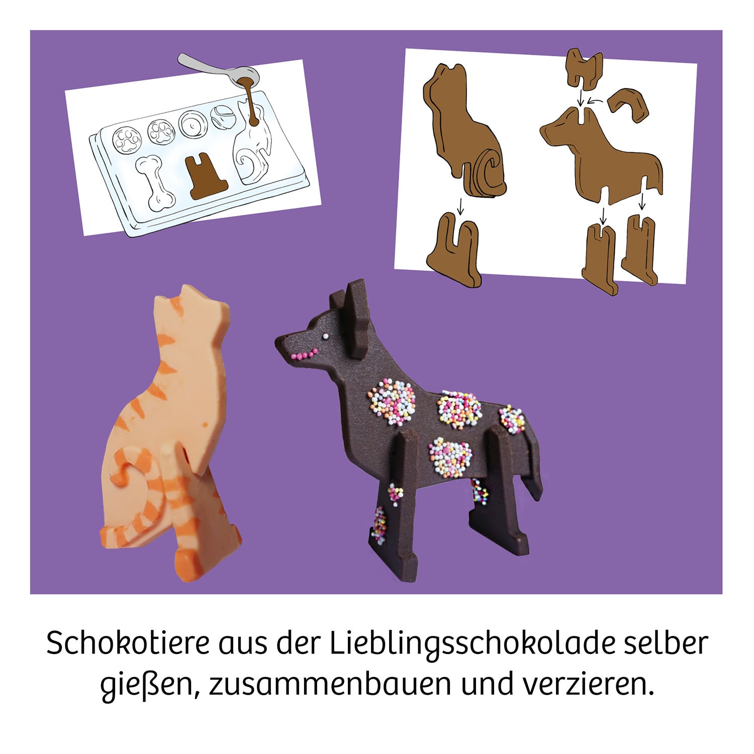 Kosmos Kreativset »Mitbring Experimente - Schoko-Tiere« Made in Germany