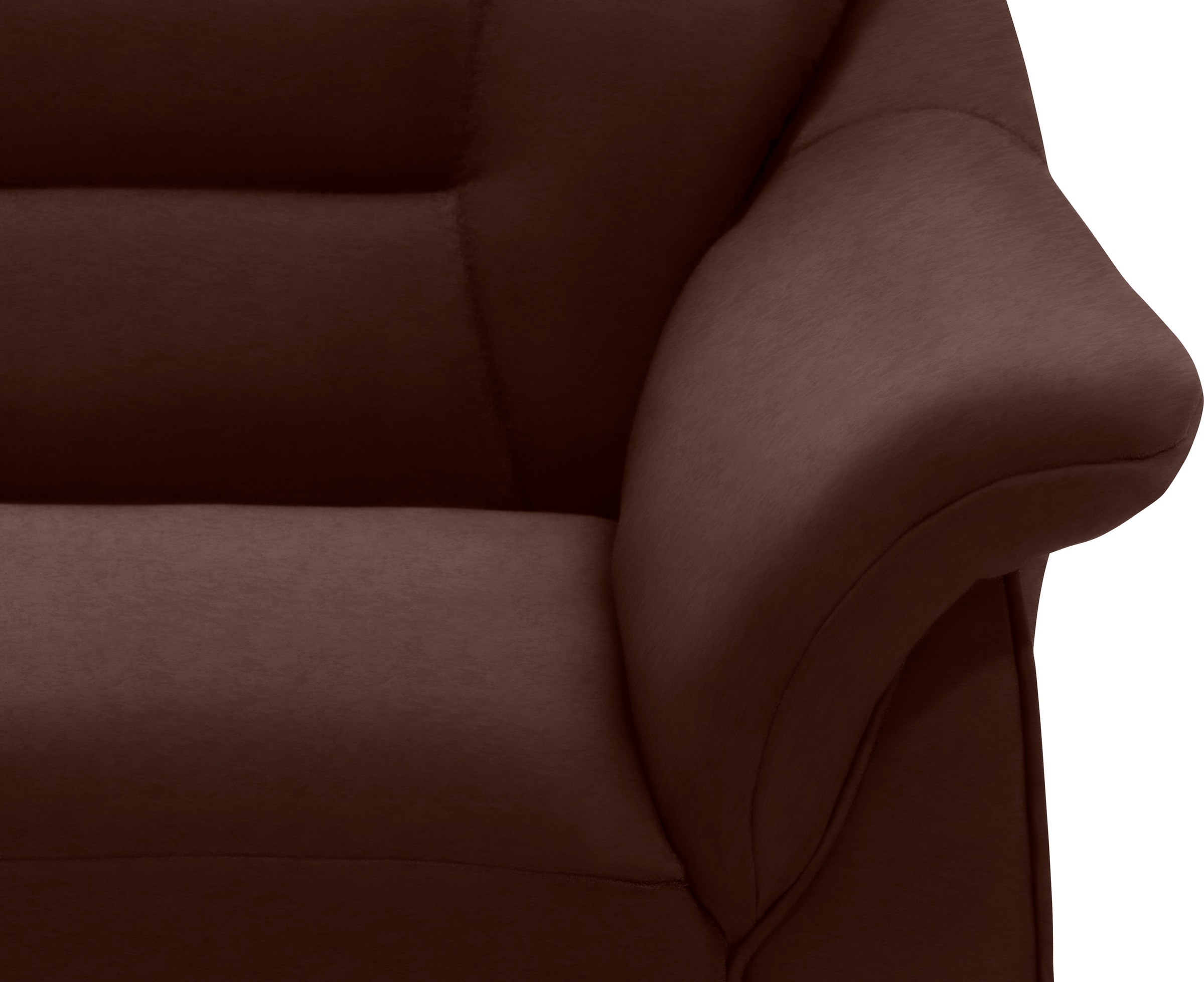 DOMO collection Ecksofa »Faenza für kleine Räume, Stellmaße 232x176cm, komfortabel, L-Form« mit Ottomane, zeitlos, elegante Armlehnen, wahlweise mit Bettfunktion