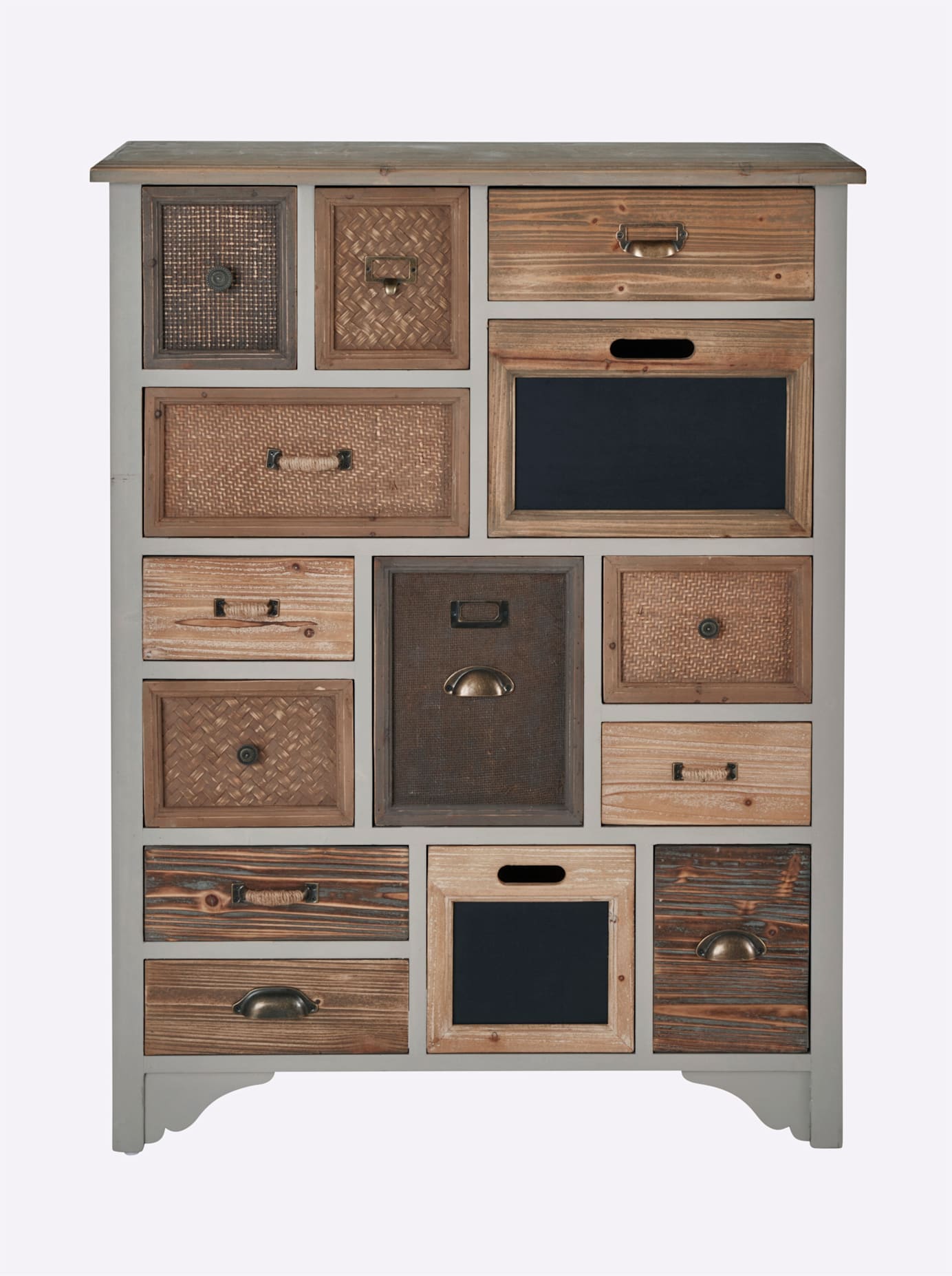 Kommode in grau, Größe B/H/T: 87 cm x 113,5 cm x 32 cm