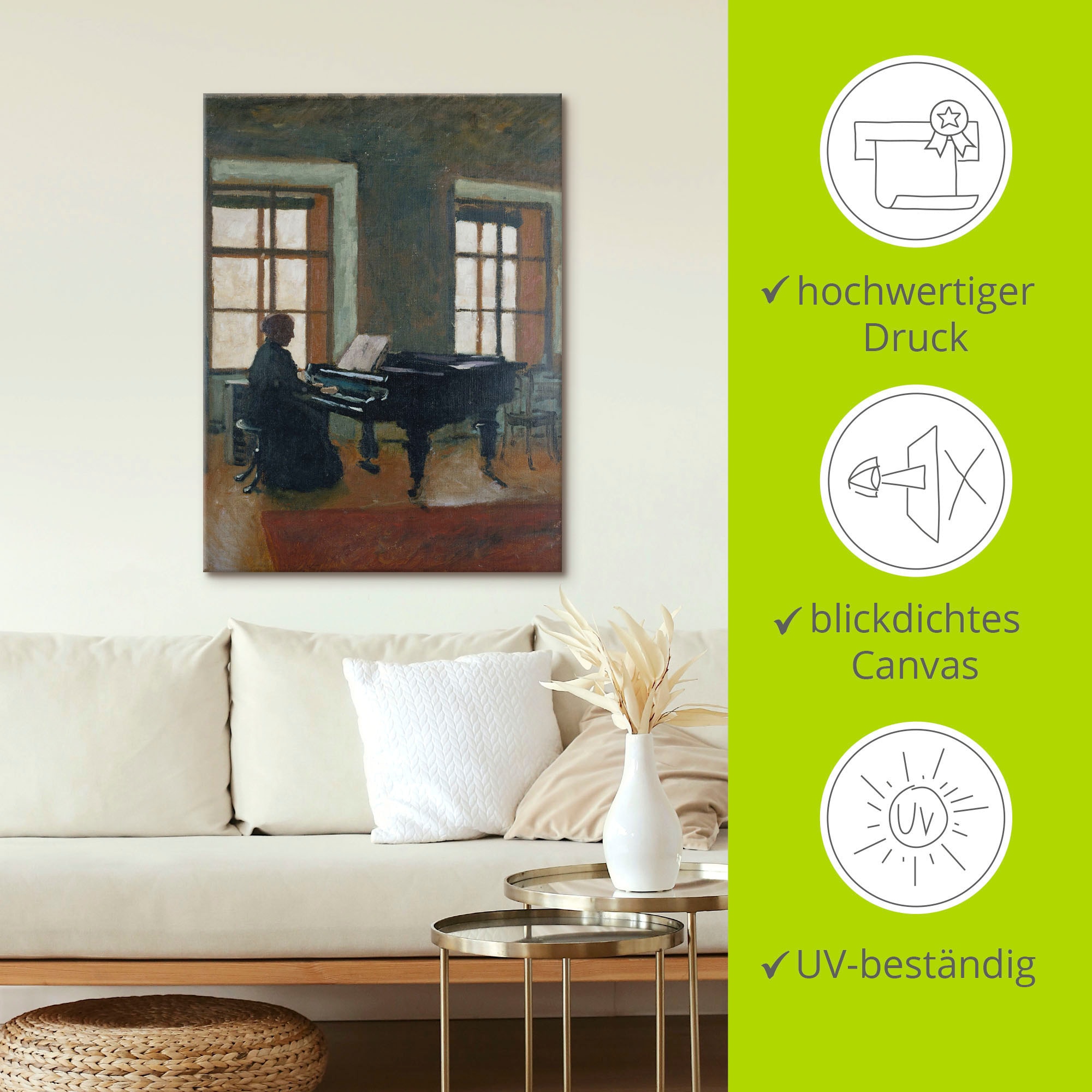 Artland Leinwandbild »Am Klavier. 1910« Instrumente 1 Stk. tlg. auf Holzrahmen gespannt