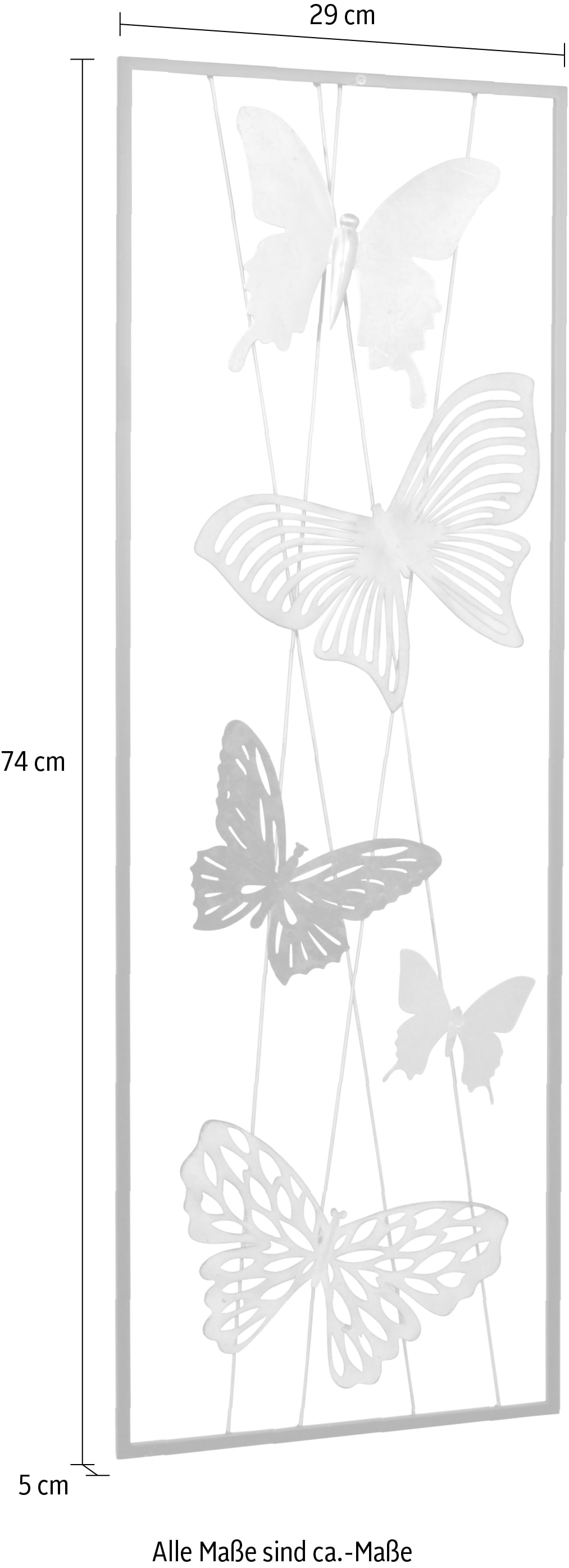 im AND Wanddekoobjekt, LIVING Online Wanddekoration OTTO Motiv MORE Schmetterlinge Metall, Shop HOFMANN aus