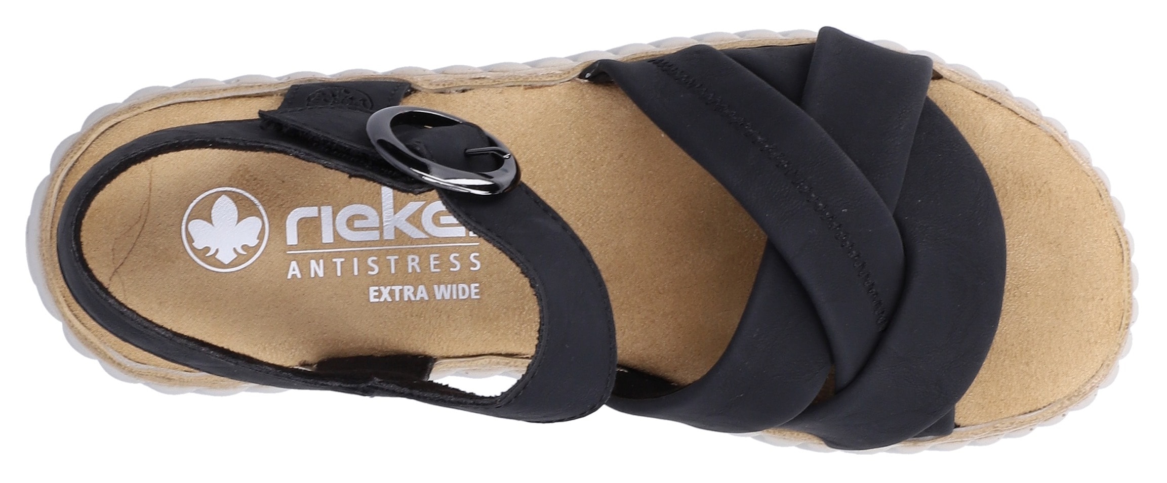 Rieker Sandale  Sommerschuh, Keilsandalette, Urlaubsschuh mit Klettriemchen